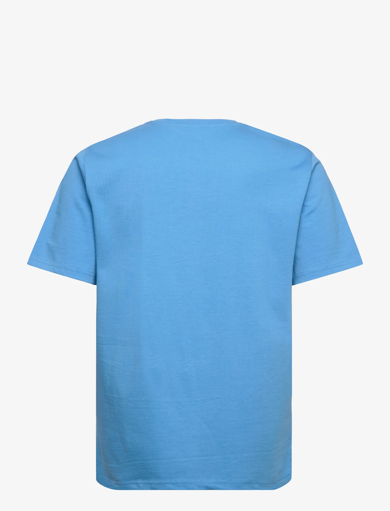 Knowledge Cotton Apparel - LOKE badge tee - Regenerative Organ - basis-t-skjorter - azure blue - 1