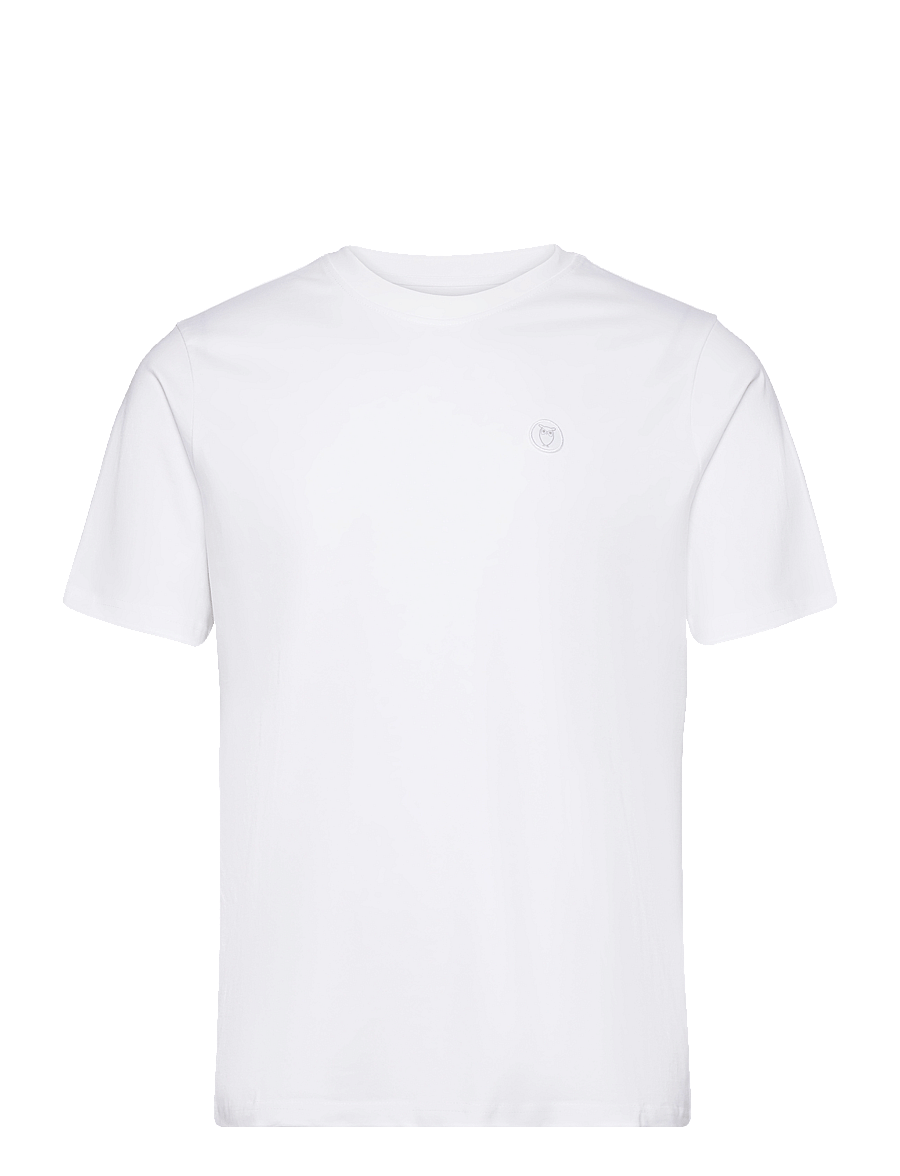 Knowledge Cotton Apparel - Badge core t-shirt - kurzärmelig - bright white - 1