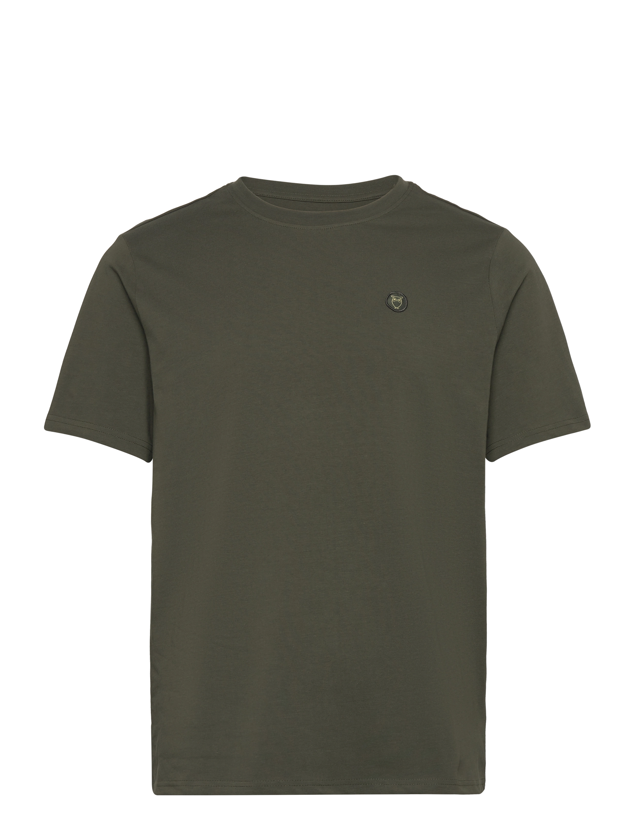 Knowledge Cotton Apparel Badge T-Shirt, S, Khaki green, T-Shirts > Kortærmede, Herre