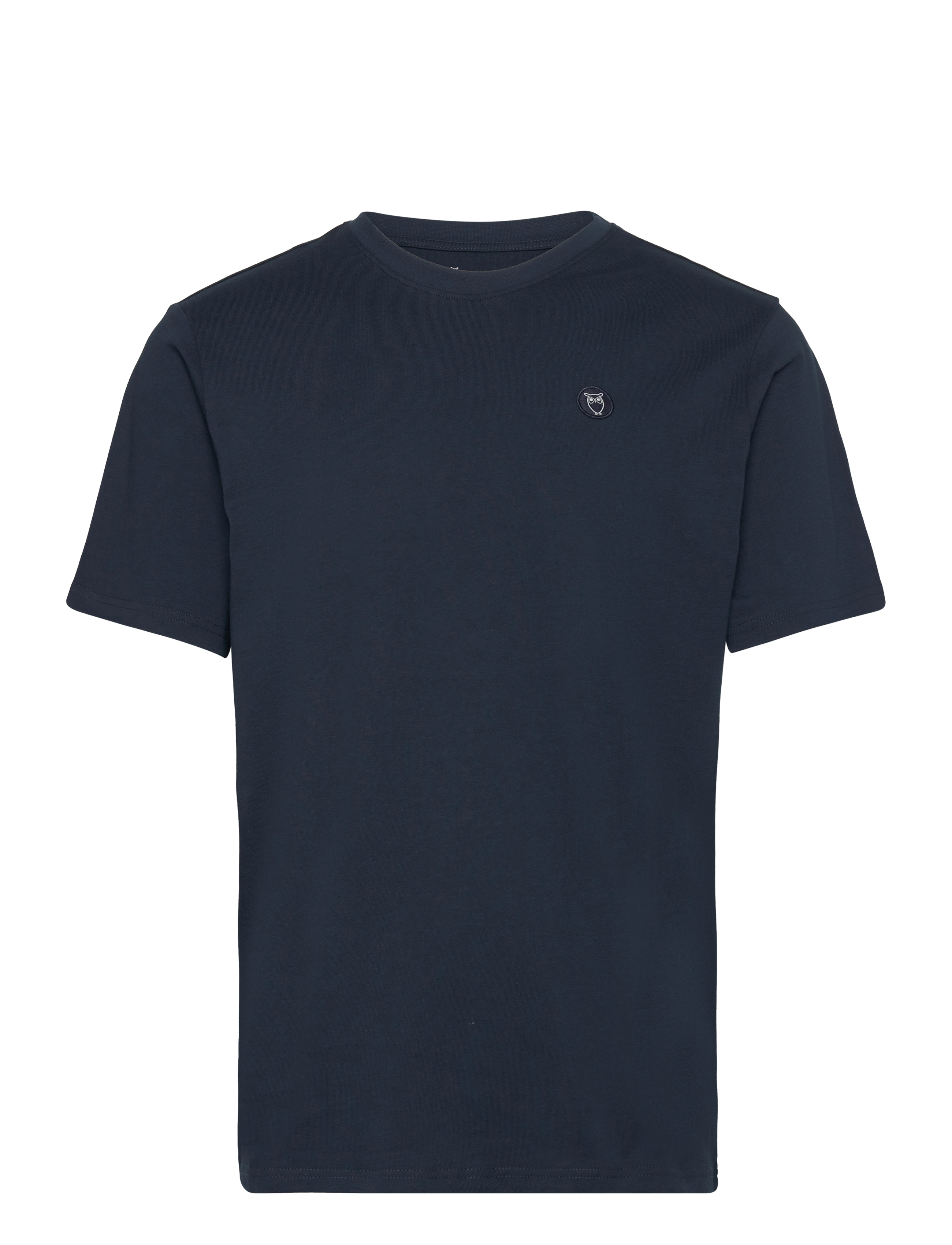 Knowledge Cotton Apparel Badge T-Shirt, Mænd, Badge Basis T-shirt, Navy, Str: L