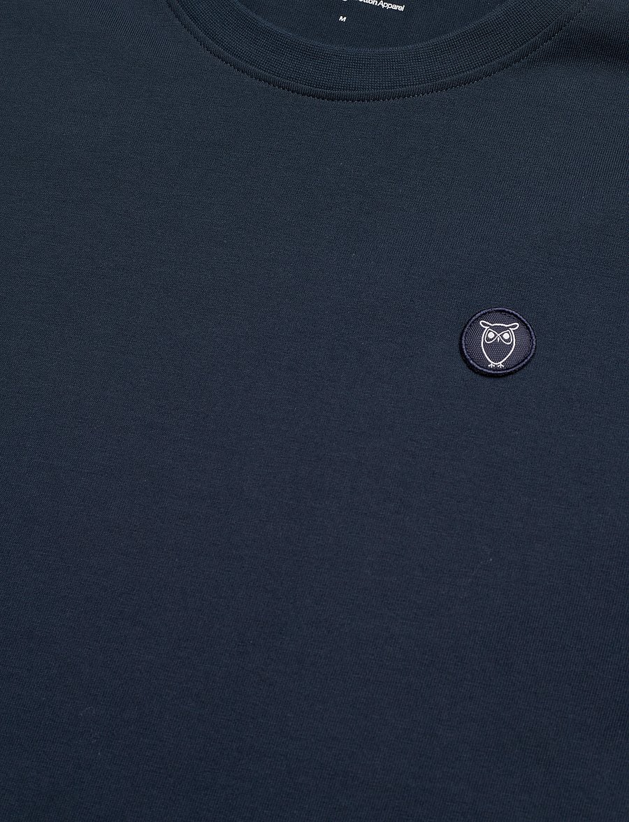 Knowledge Cotton Apparel - Badge core t-shirt - kurzärmelig - total eclipse - 4