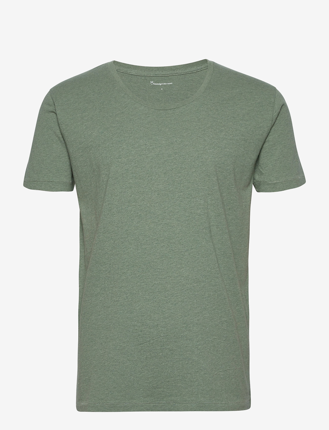 Basic Loose Fit O-Neck Tee GOTS - GREEN MELANGE
