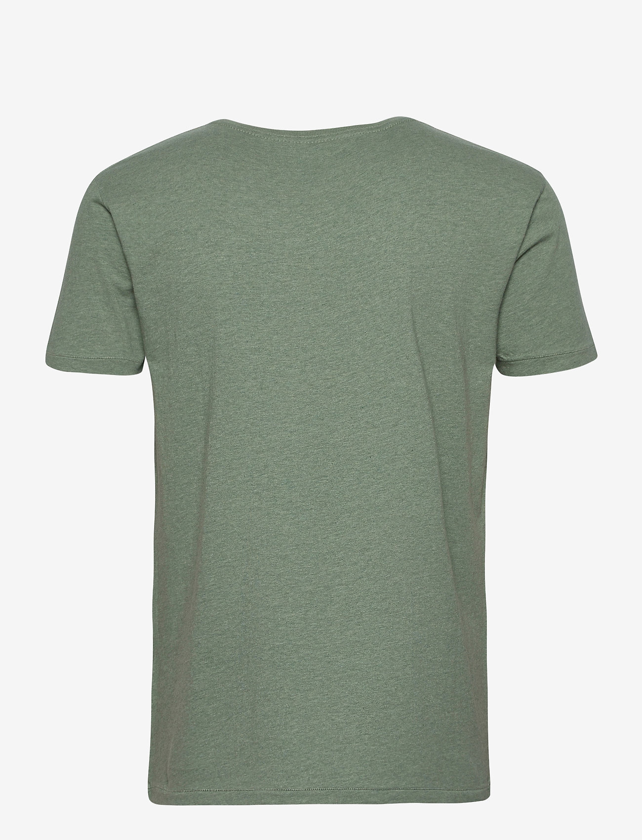 Knowledge Cotton Apparel - Basic Loose Fit O-Neck Tee GOTS - green melange - 1