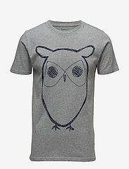Knowledge Cotton Apparel - ALDER big owl tee - GOTS/Vegan - grey melange - 0