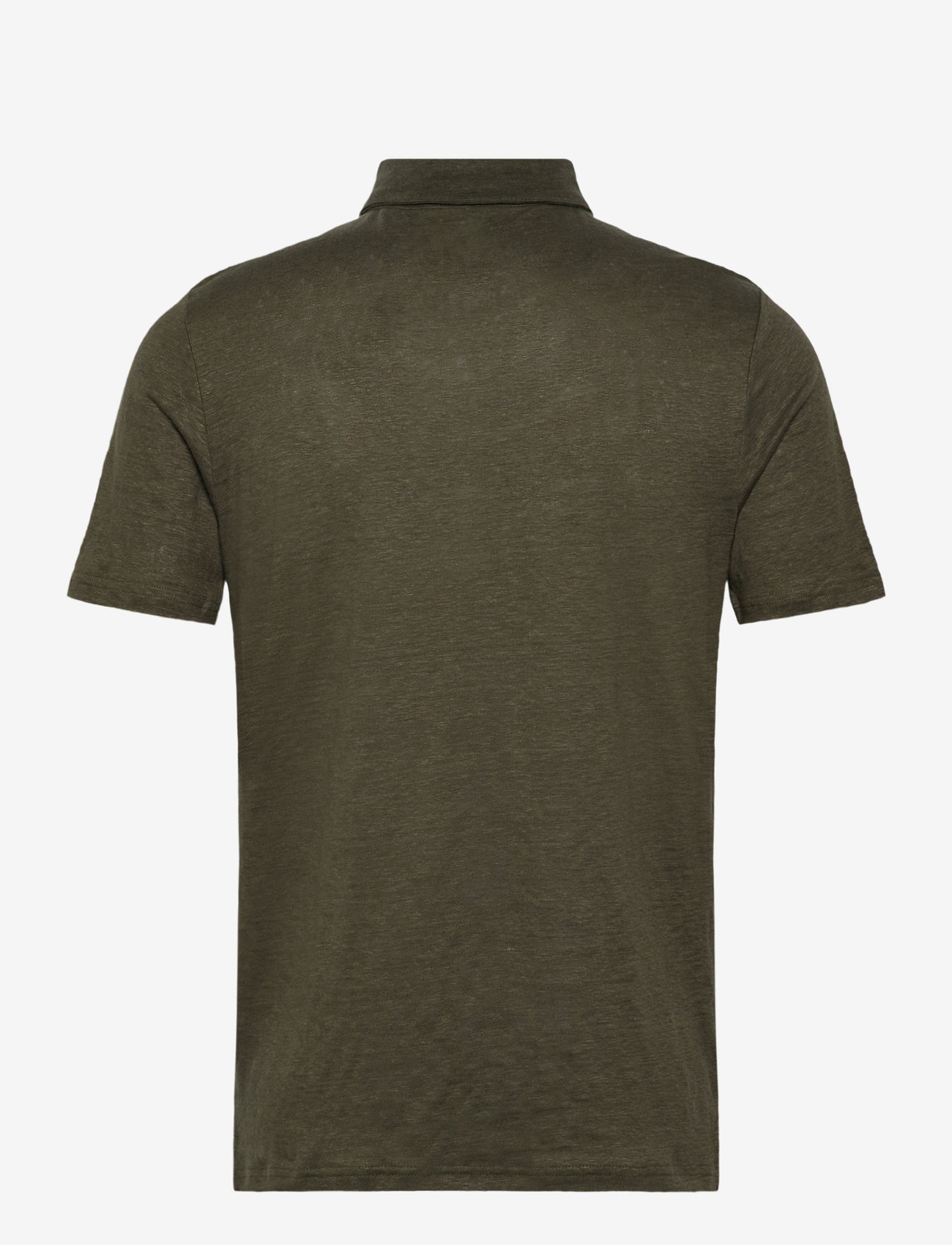 Knowledge Cotton Apparel - Organic Linen polo GOTS/Vegan - kortærmede poloer - forrest night - 1