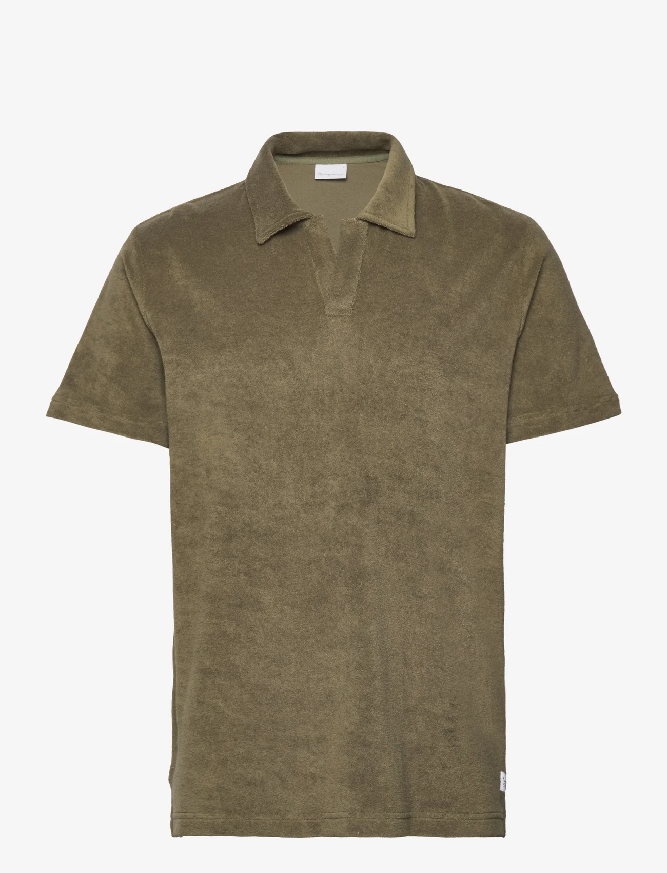 Knowledge Cotton Apparel - Loose terry polo - GOTS/Vegan - lyhythihaiset - burned olive - 0