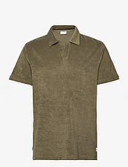 Knowledge Cotton Apparel - Loose terry polo - GOTS/Vegan - poloshirts - burned olive - 0