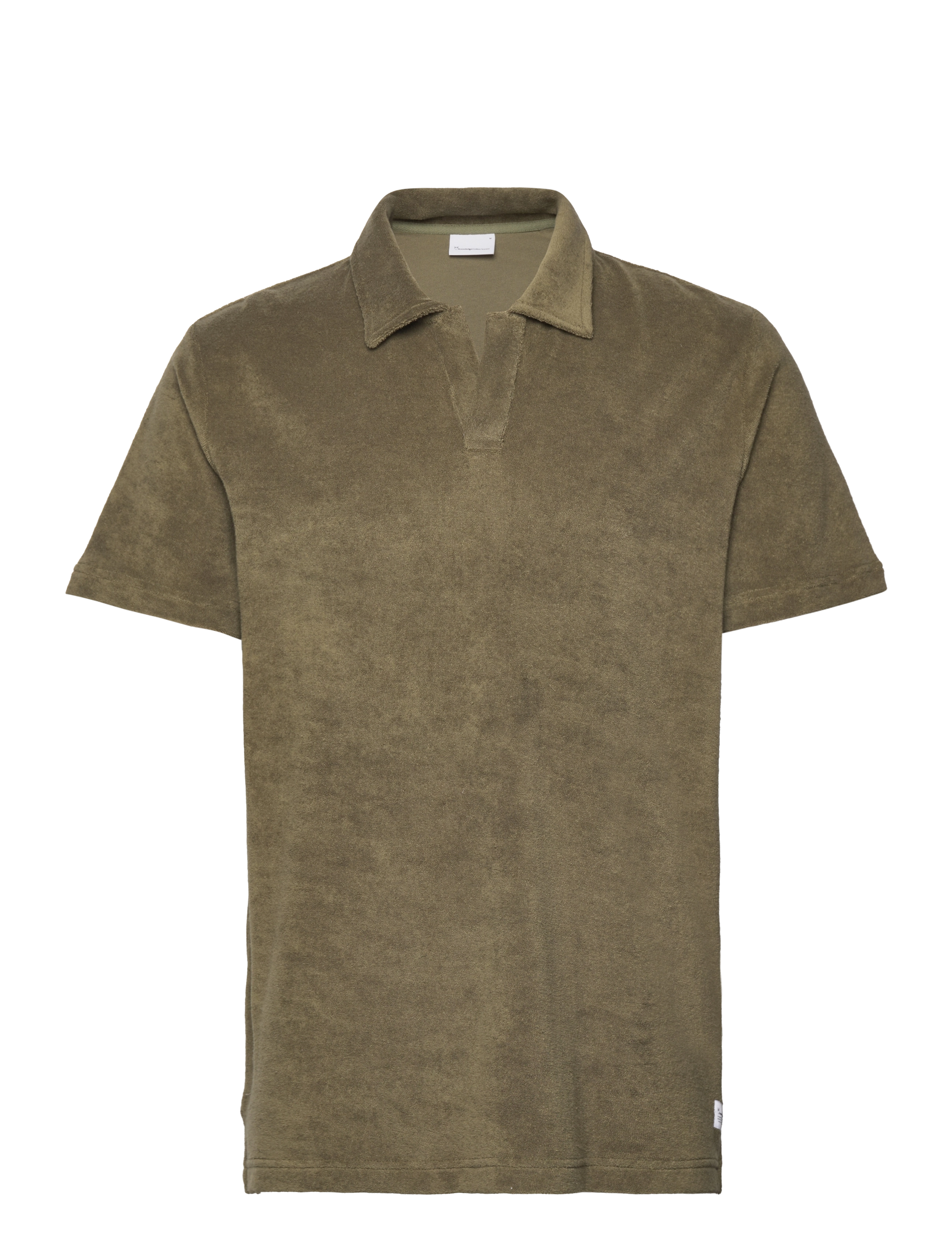 Knowledge Cotton Apparel - Loose terry polo - GOTS/Vegan - burned olive - 1