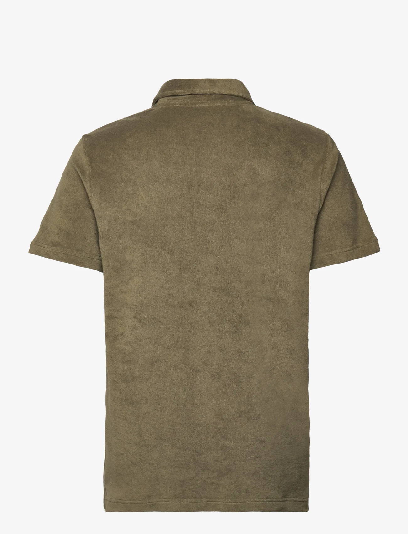 Knowledge Cotton Apparel - Loose terry polo - GOTS/Vegan - polo shirts - burned olive - 1