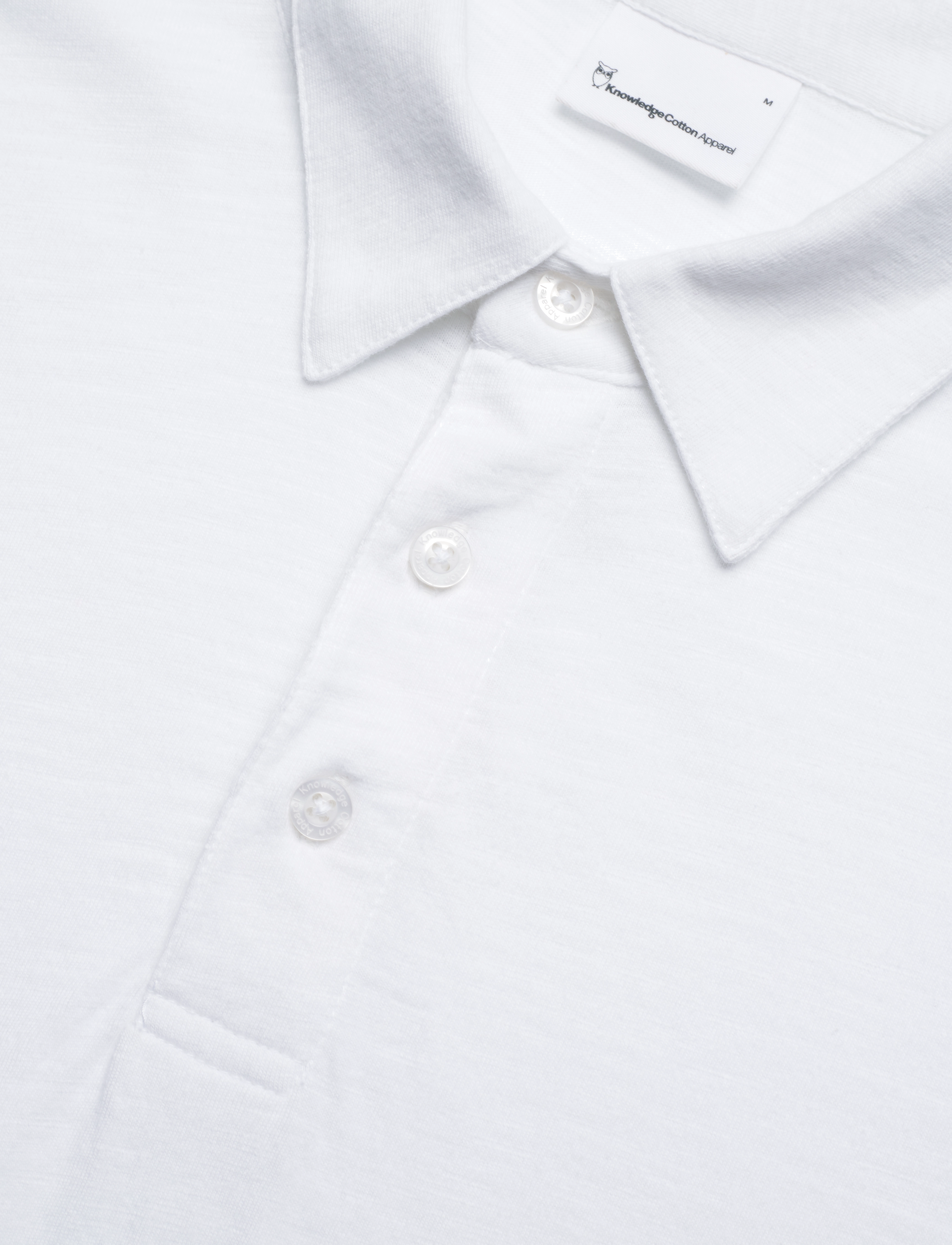 Knowledge Cotton Apparel - Regular linen look polo - GOTS/Vega - bright white - 2