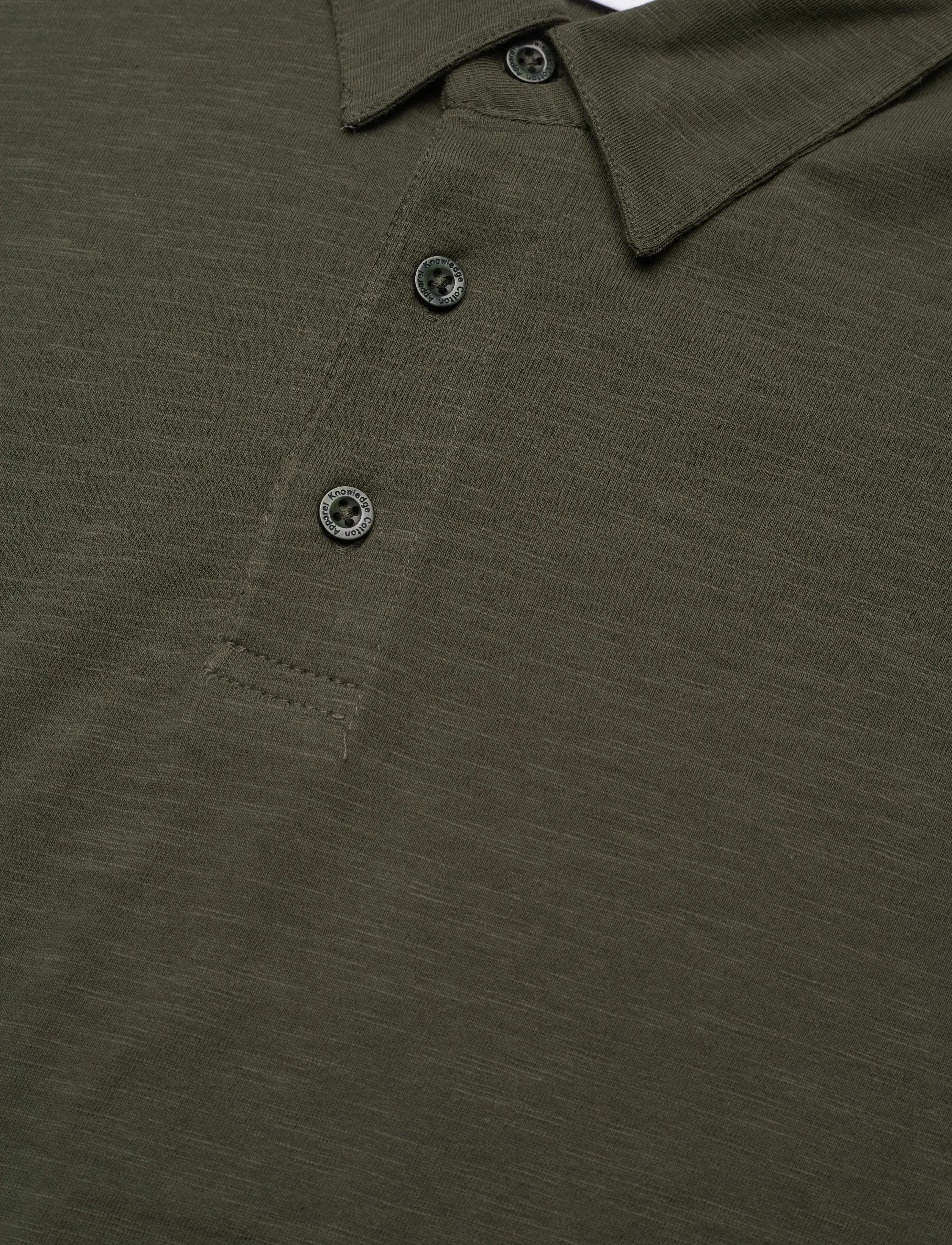 Knowledge Cotton Apparel - Regular linen look polo - GOTS/Vega - forrest night - 2