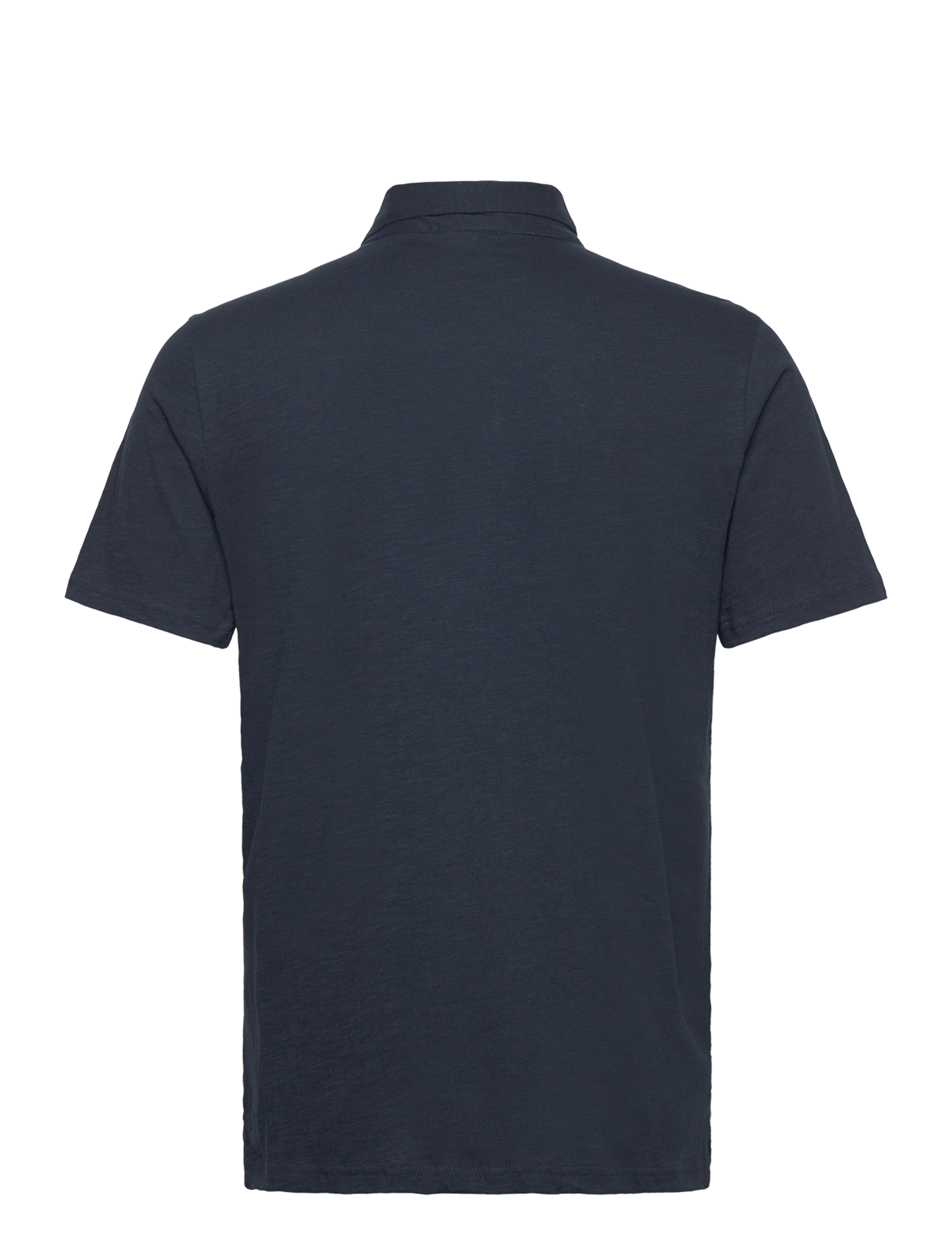 Knowledge Cotton Apparel - Regular linen look polo - GOTS/Vega - total eclipse - 1
