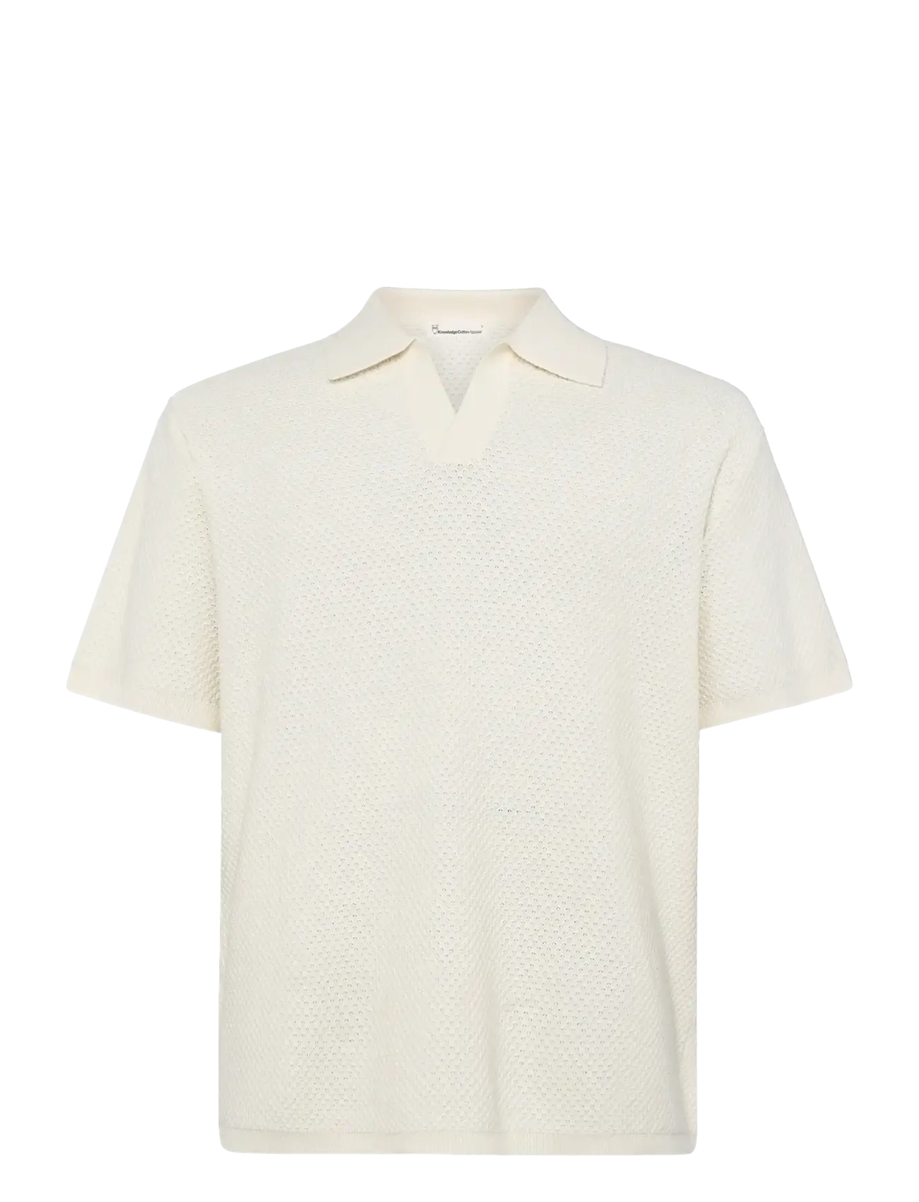 KNOWLEDGE Baumwolle APPAREL Strick Polo Cream - M - Herren