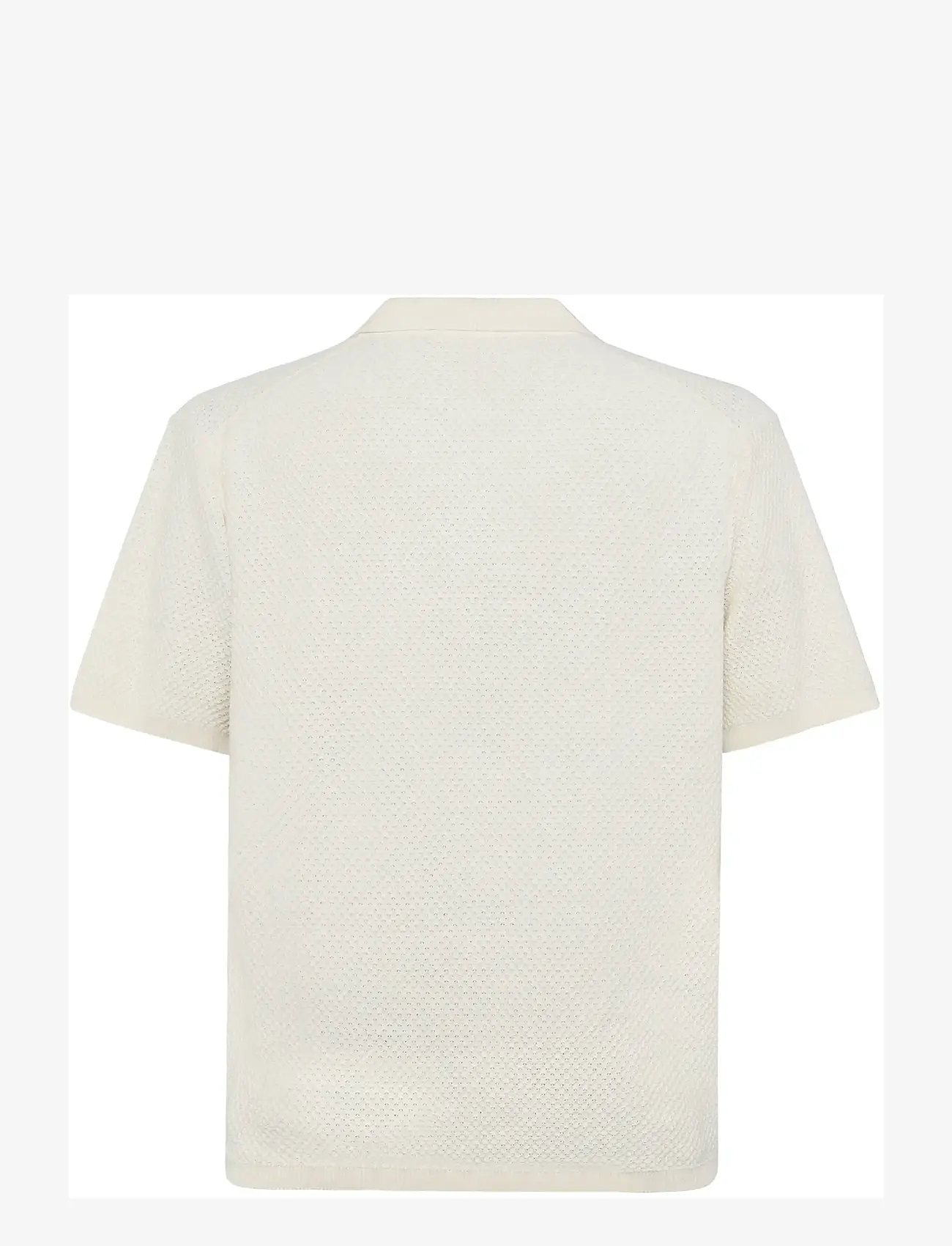 Knowledge Cotton Apparel - Knitted polo - kortärmade pikéer - egret - 2