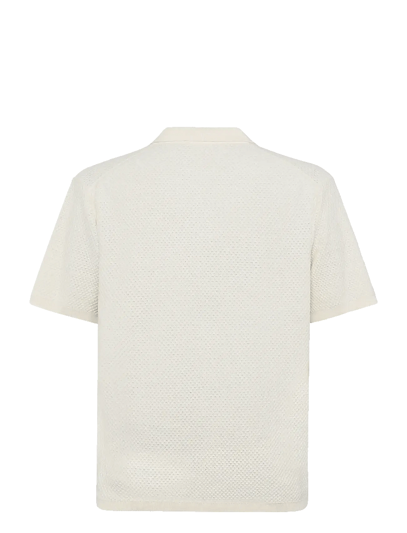Knowledge Cotton Apparel - Knitted polo - kortärmade pikéer - egret - 2