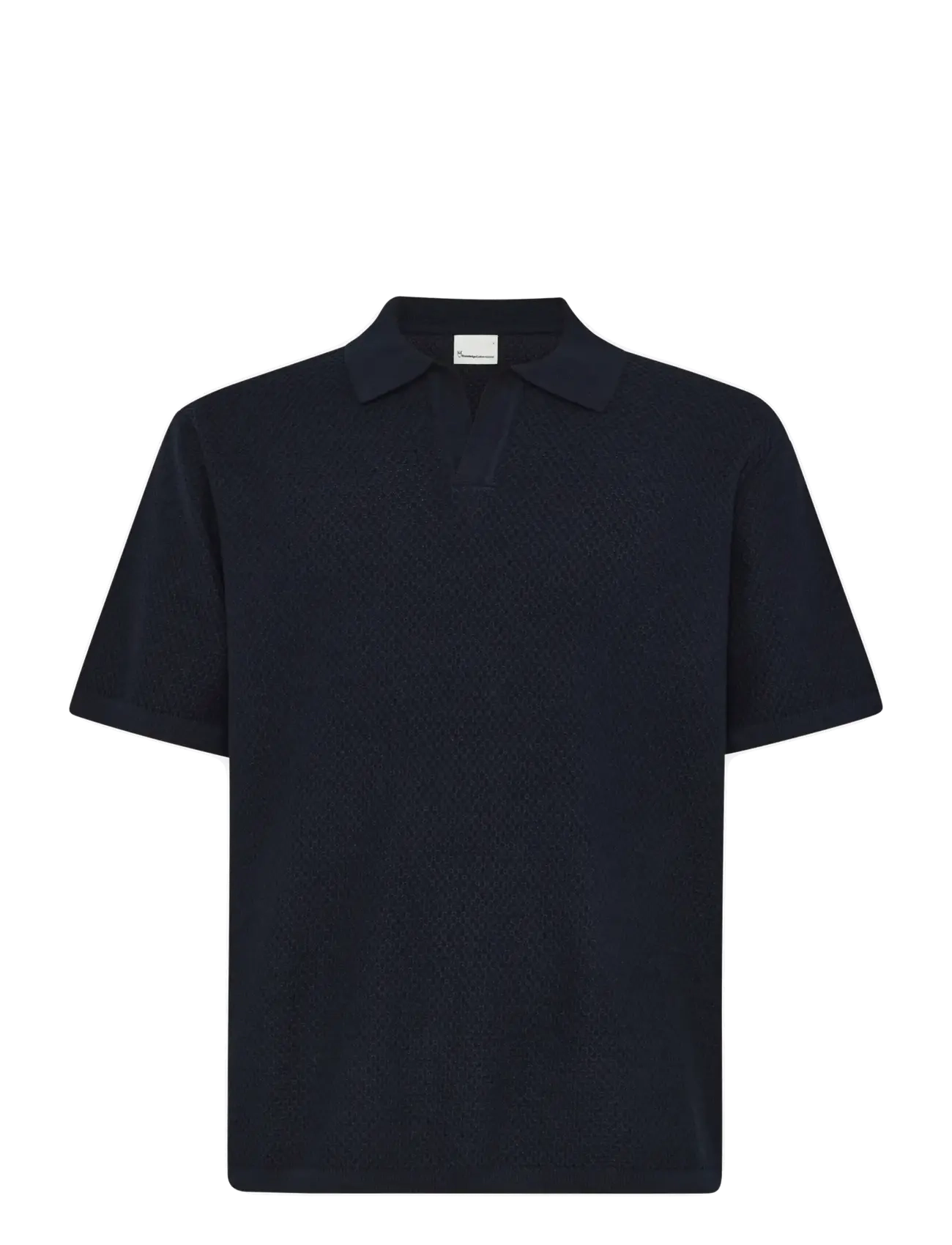 Knowledge Cotton Apparel Knitted Polo, XL, Navy, Poloer > Kortærmede, Herre