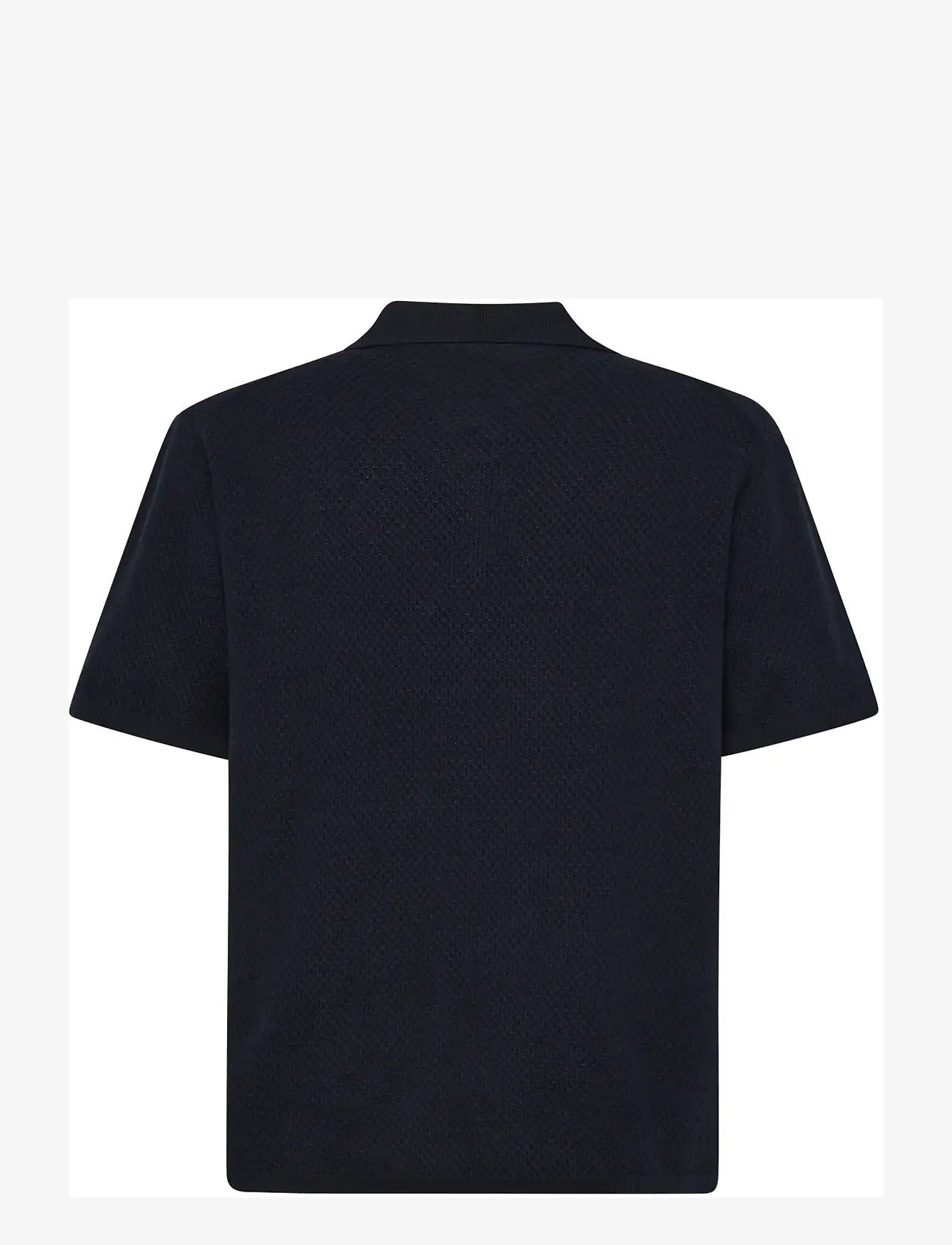Knowledge Cotton Apparel - Knitted polo - kortärmade pikéer - night sky - 1