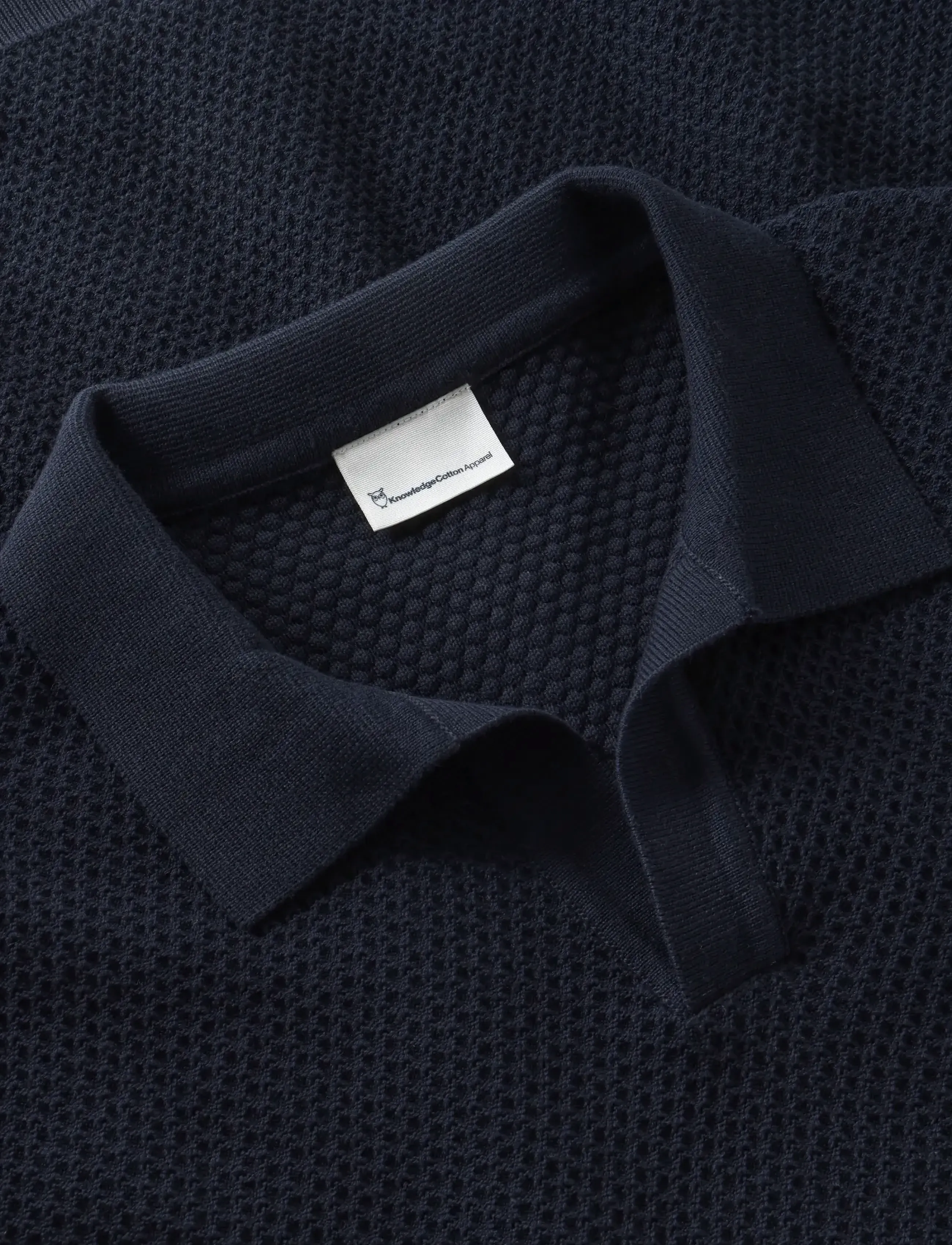 Knowledge Cotton Apparel - Knitted polo - short-sleeved polos - night sky - 2