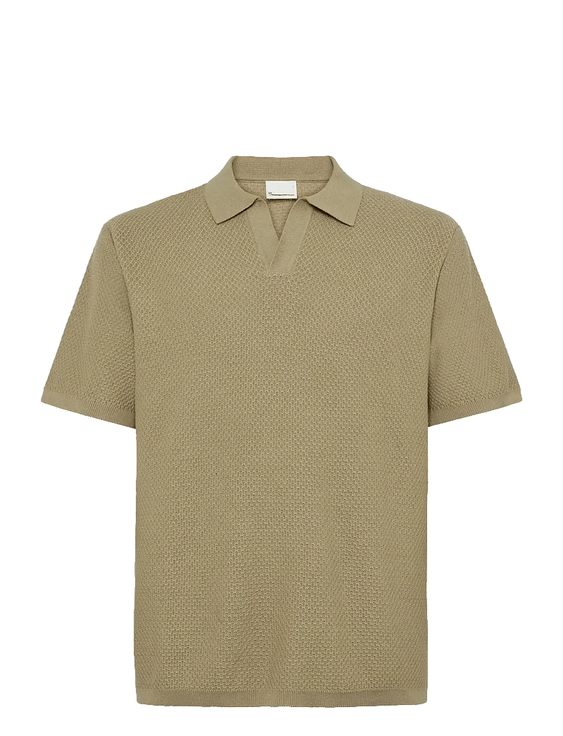 Knowledge Cotton Apparel - Knitted polo - kortærmede poloer - twill - 0