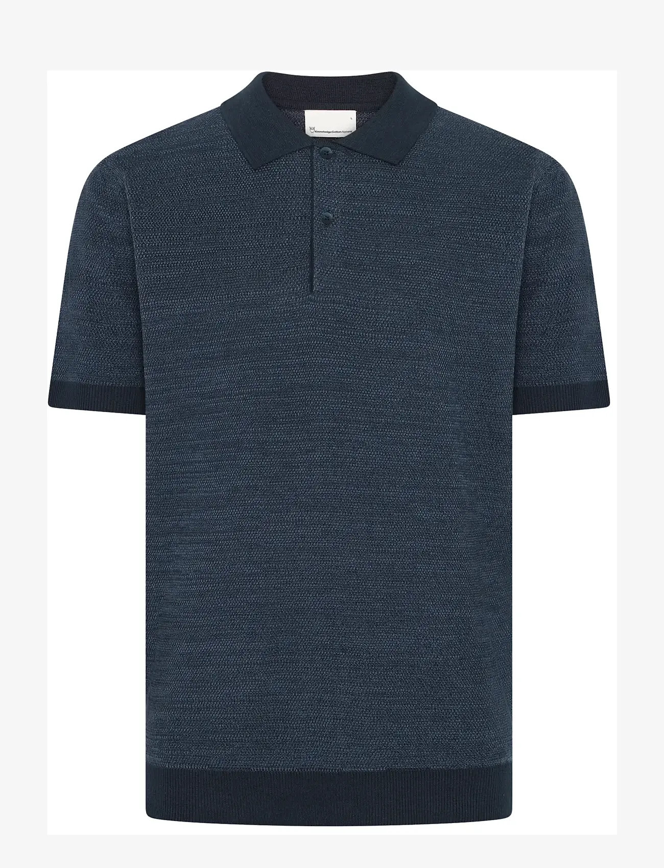 Knowledge Cotton Apparel - Knitted polo - lühikeste varrukatega polod - night sky - 1