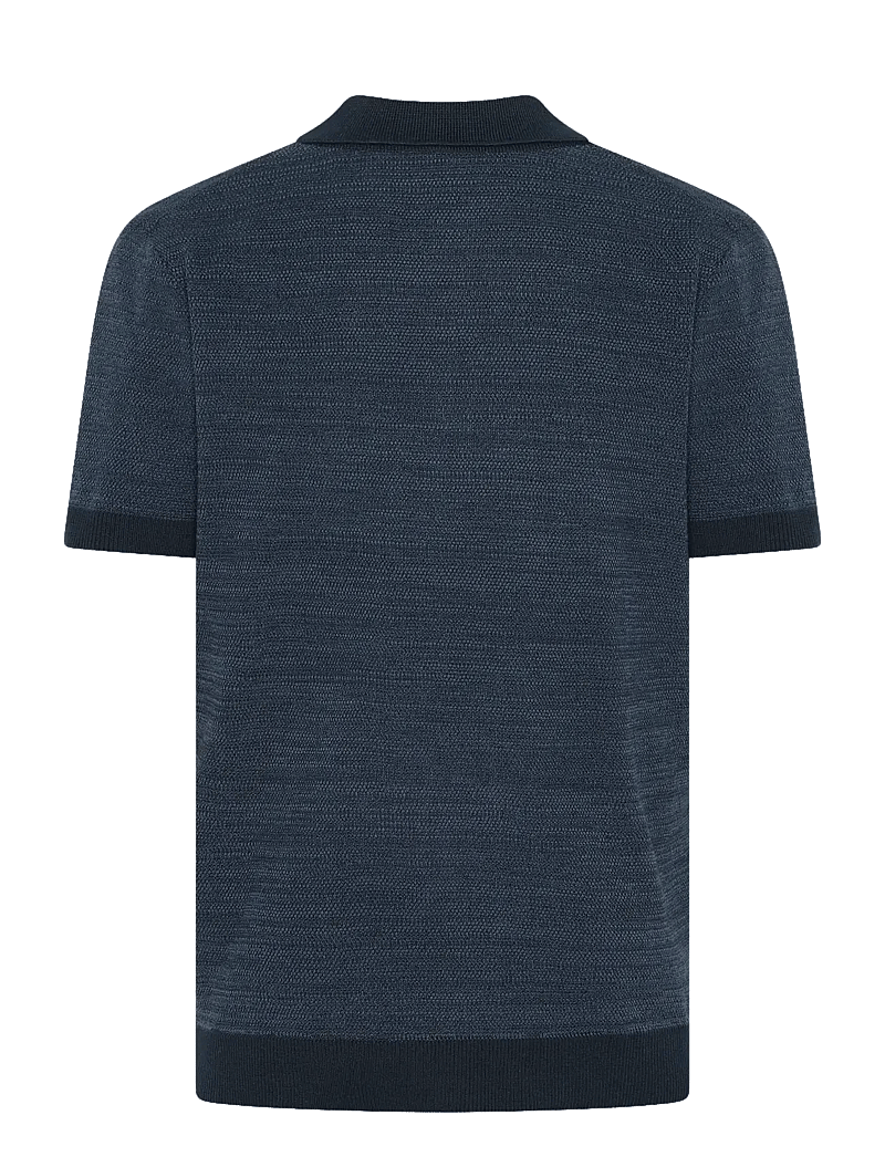 Knowledge Cotton Apparel - Knitted polo - kurzärmelig - night sky - 2