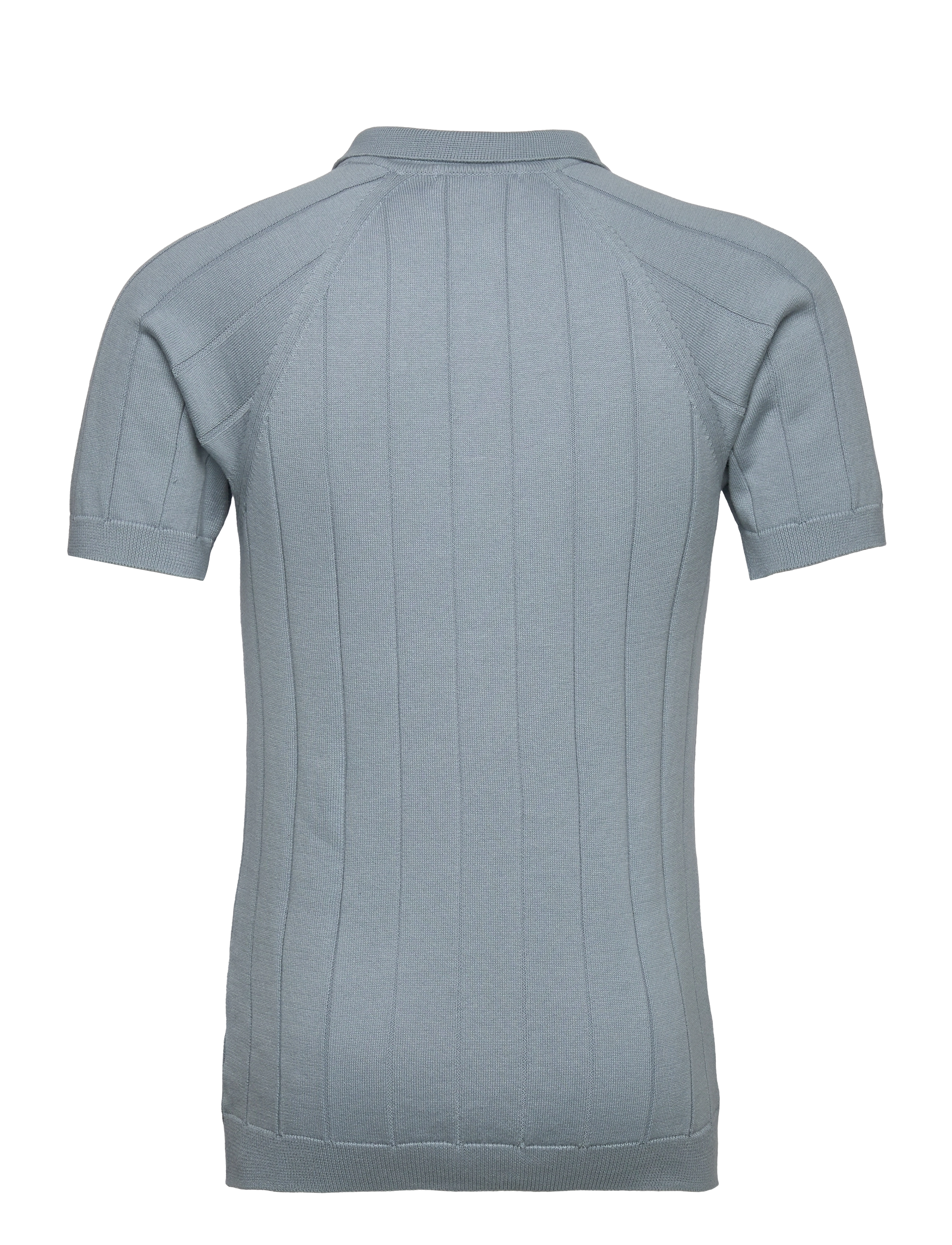 Knowledge Cotton Apparel - Regular short sleeved striped knitt - asley blue - 2