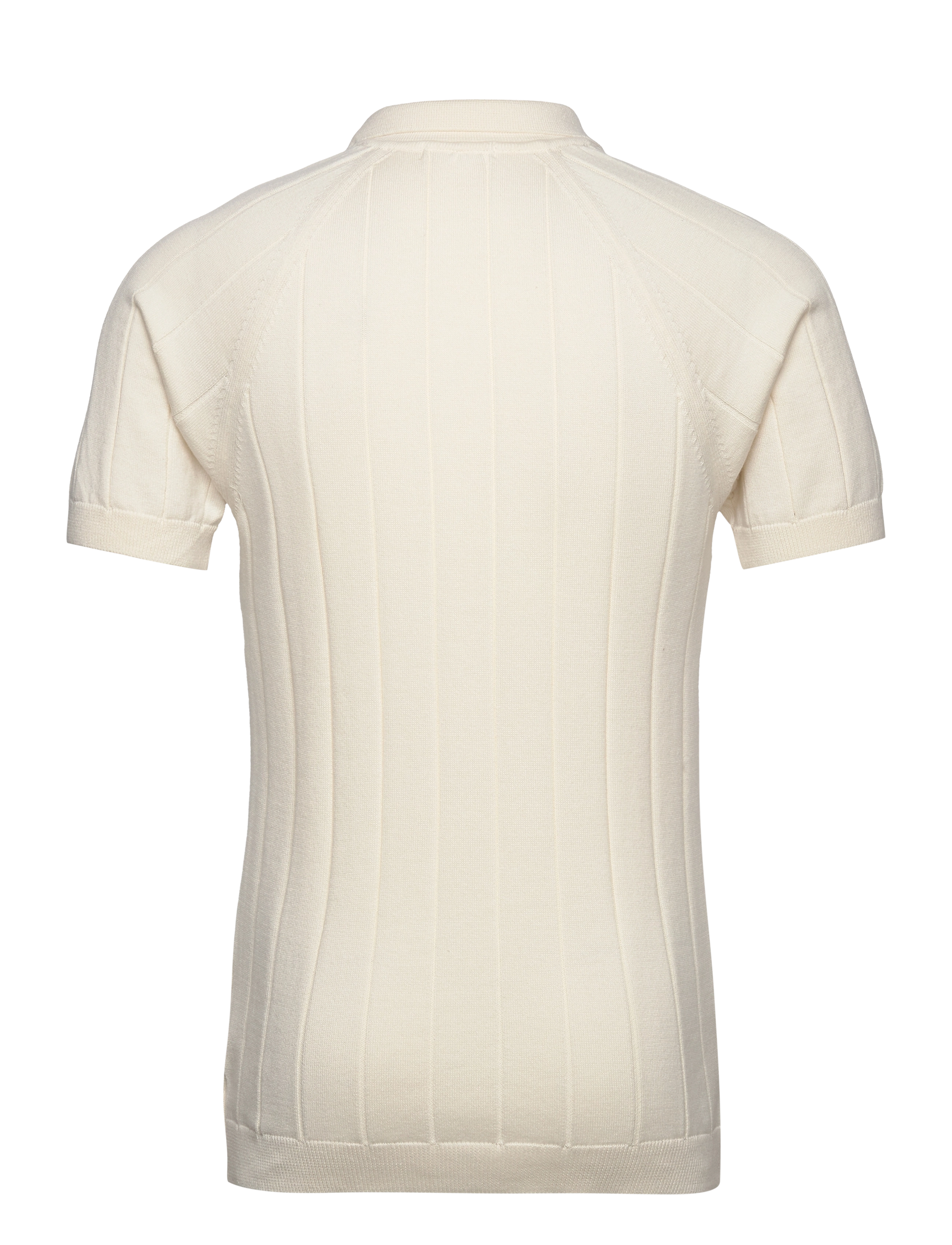 Knowledge Cotton Apparel - Regular short sleeved striped knitt - egret - 2