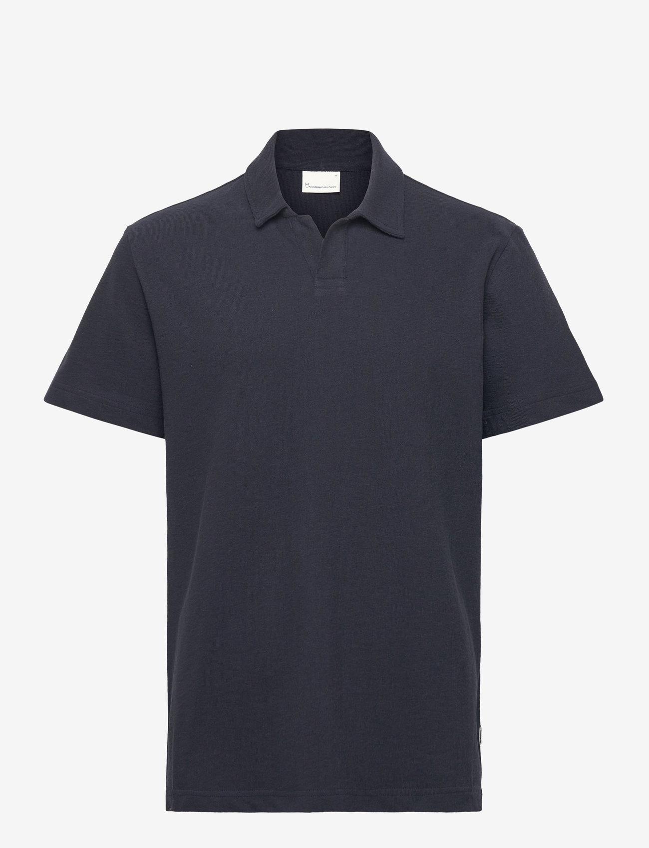 Knowledge Cotton Apparel - Loose bouclé polo - kortærmede poloer - night sky - 0