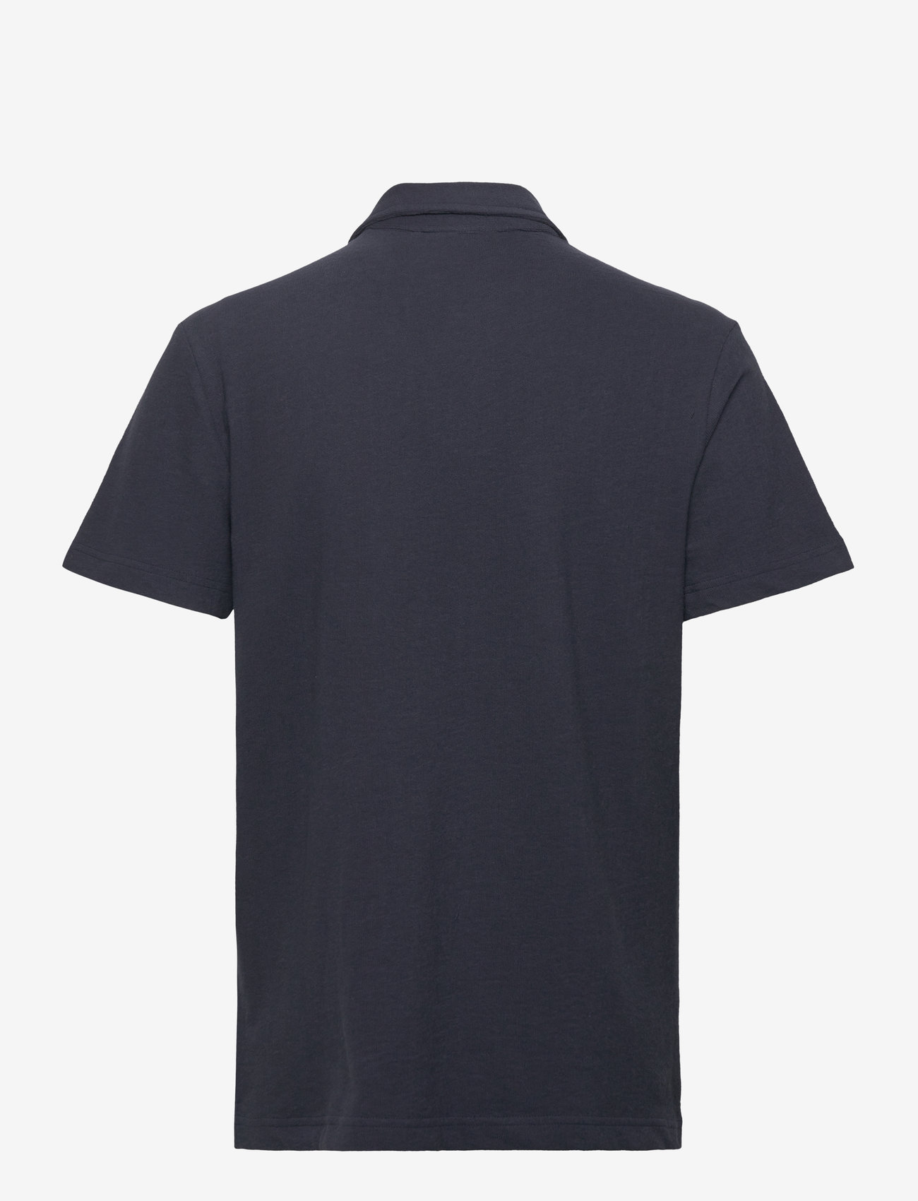 Knowledge Cotton Apparel - Loose bouclé polo - kortærmede poloer - night sky - 1