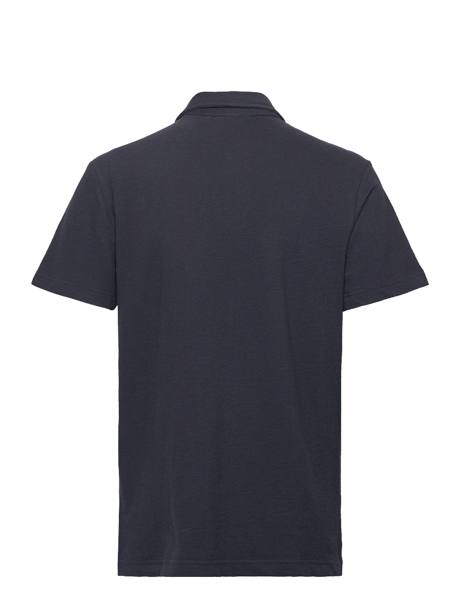 Knowledge Cotton Apparel - Loose bouclé polo - kurzärmelig - night sky - 1