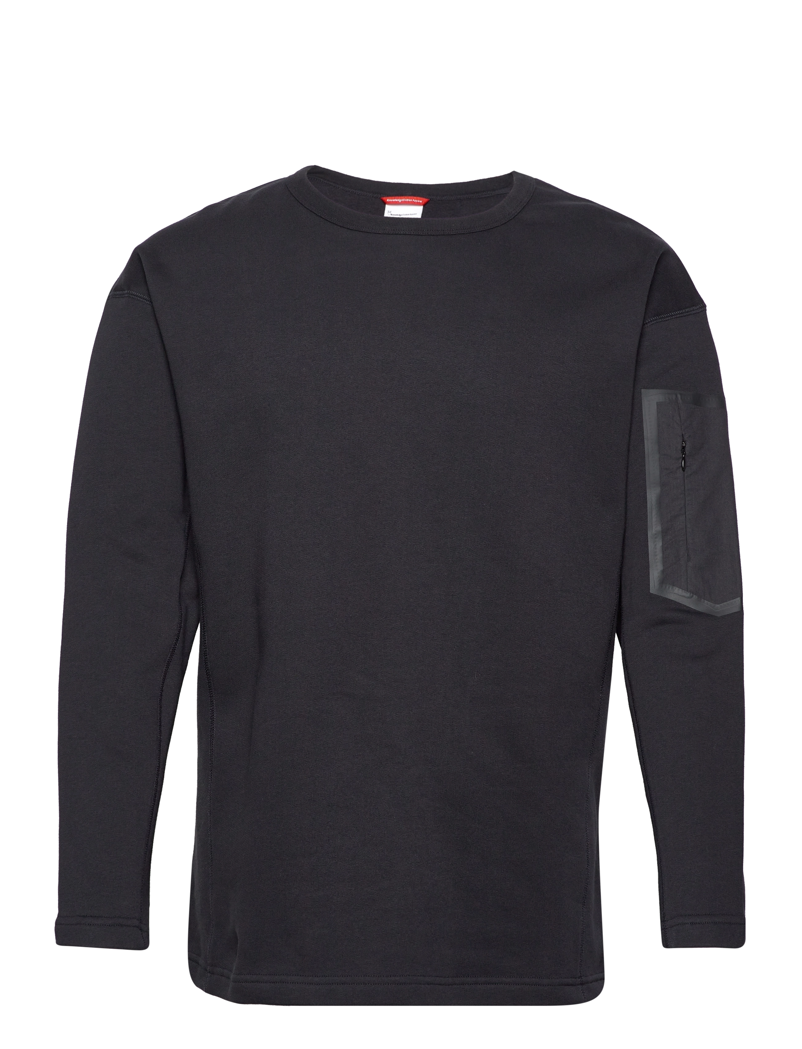 Utility crew neck sweat with pocket - BLACK JET