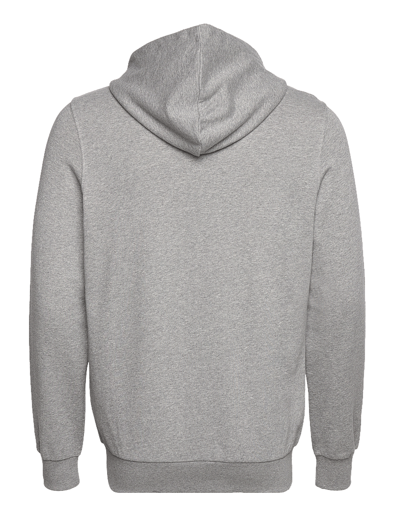 Knowledge Cotton Apparel - ASK regular zip hood kangaroo badge - hoodies - grey melange - 1