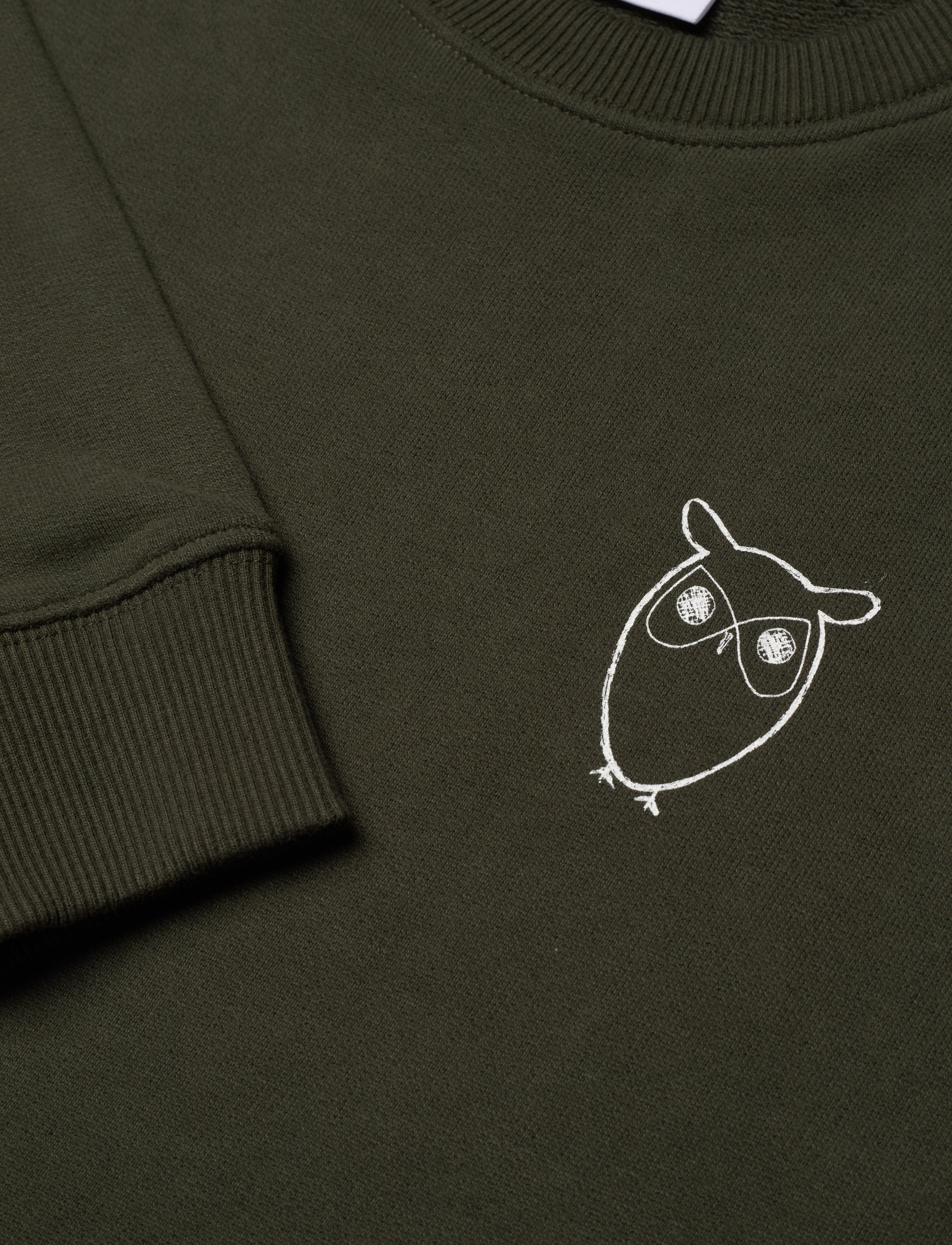 Knowledge Cotton Apparel - Small owl chest print sweat. - GOTS/Vegan - sweatshirts - forrest night - 2