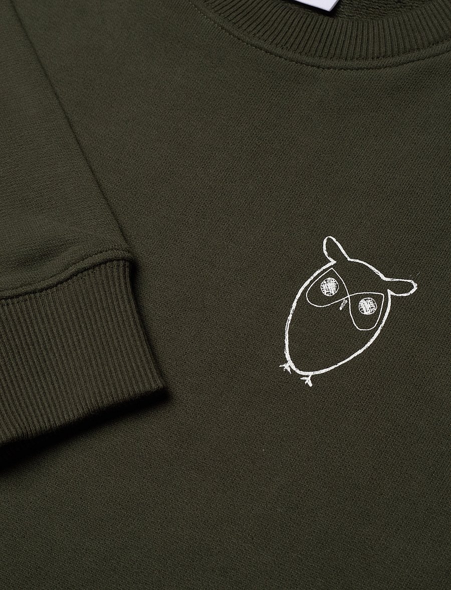 Knowledge Cotton Apparel - ELM small print owl sweat - GOTS/Ve - shop efter anledning - forrest night - 2
