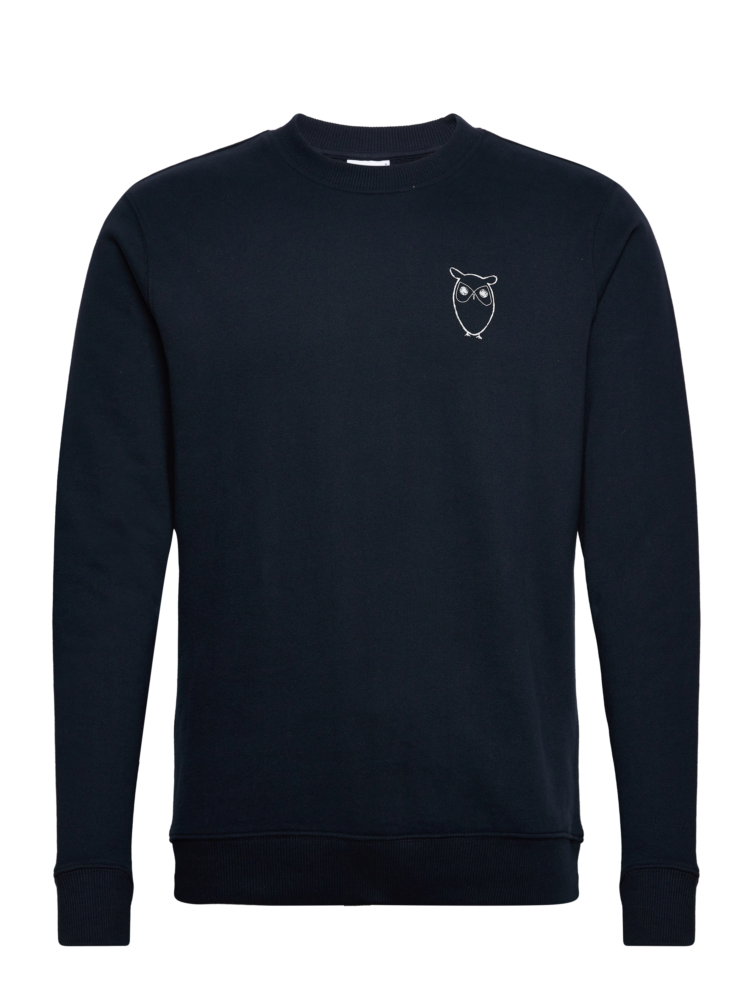 Knowledge Cotton Apparel Small owl chest print sweat. - GOTS/Vegan - Inspiration - TOTAL ECLIPSE / navy