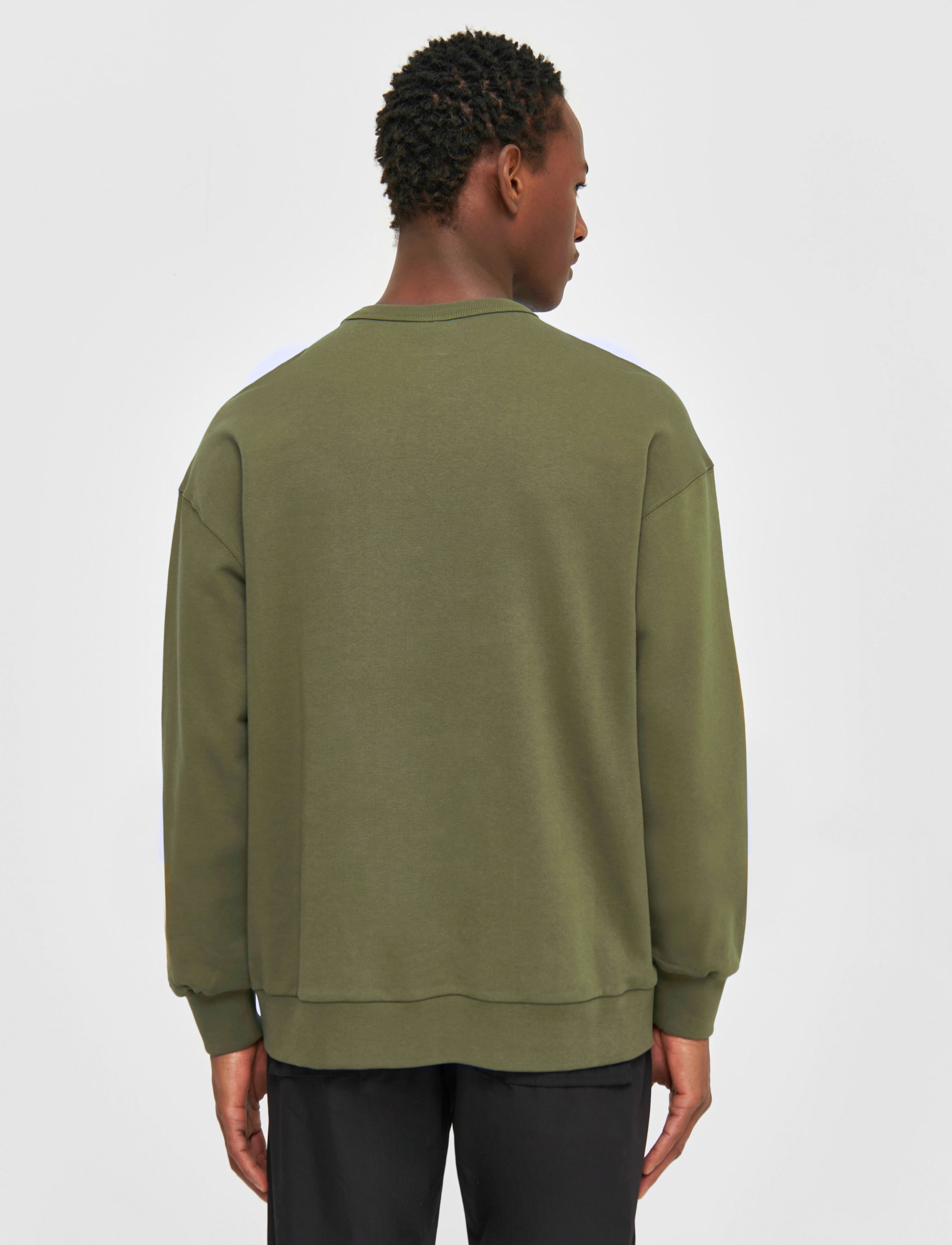 Knowledge Cotton Apparel - Loose fit sweat with owl print - GO - dark olive - 3