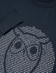 Knowledge Cotton Apparel - Loose fit sweat with owl print - GO - medvilniniai megztiniai - total eclipse - 2