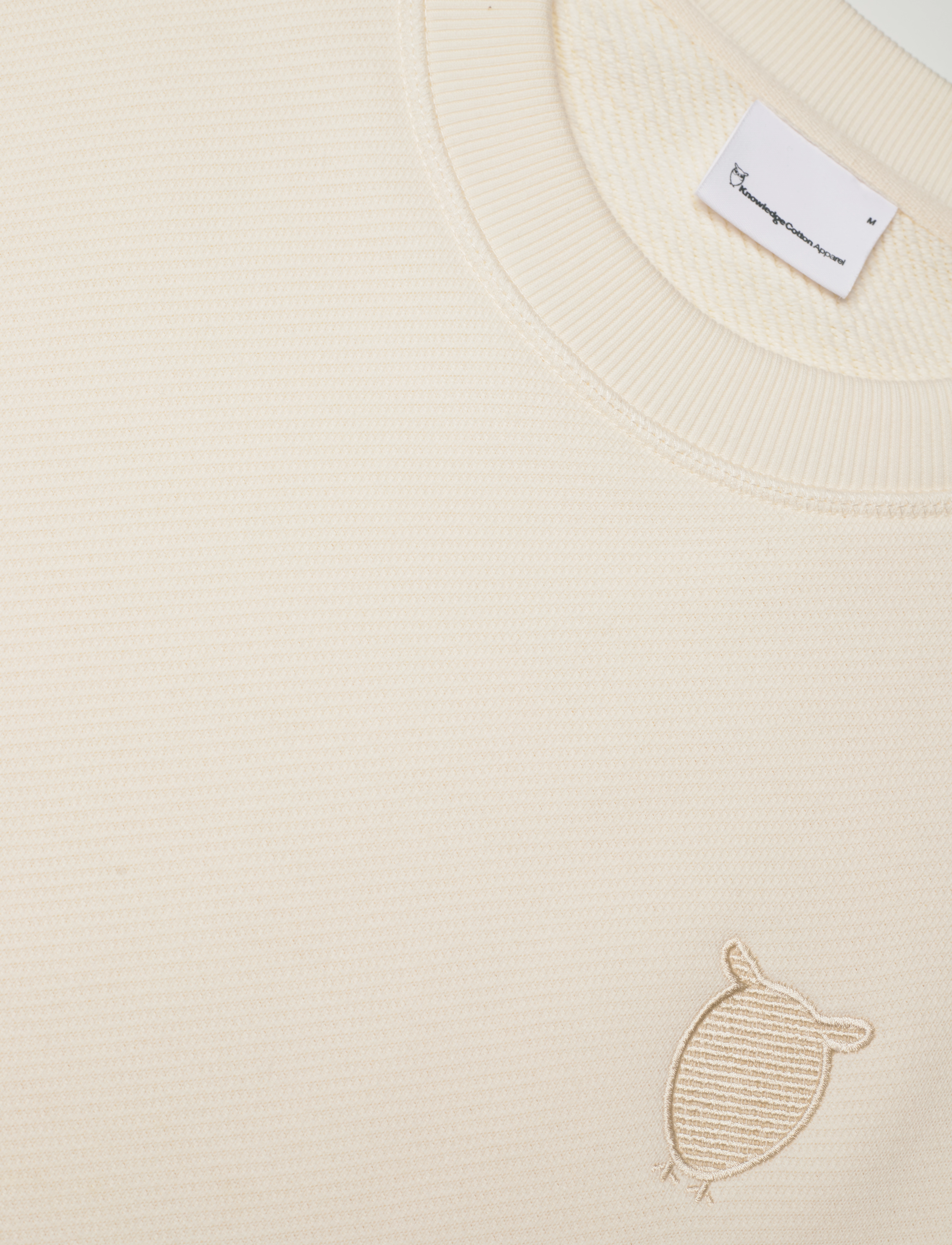 Knowledge Cotton Apparel - Loose heavy crew neck - buttercream - 2