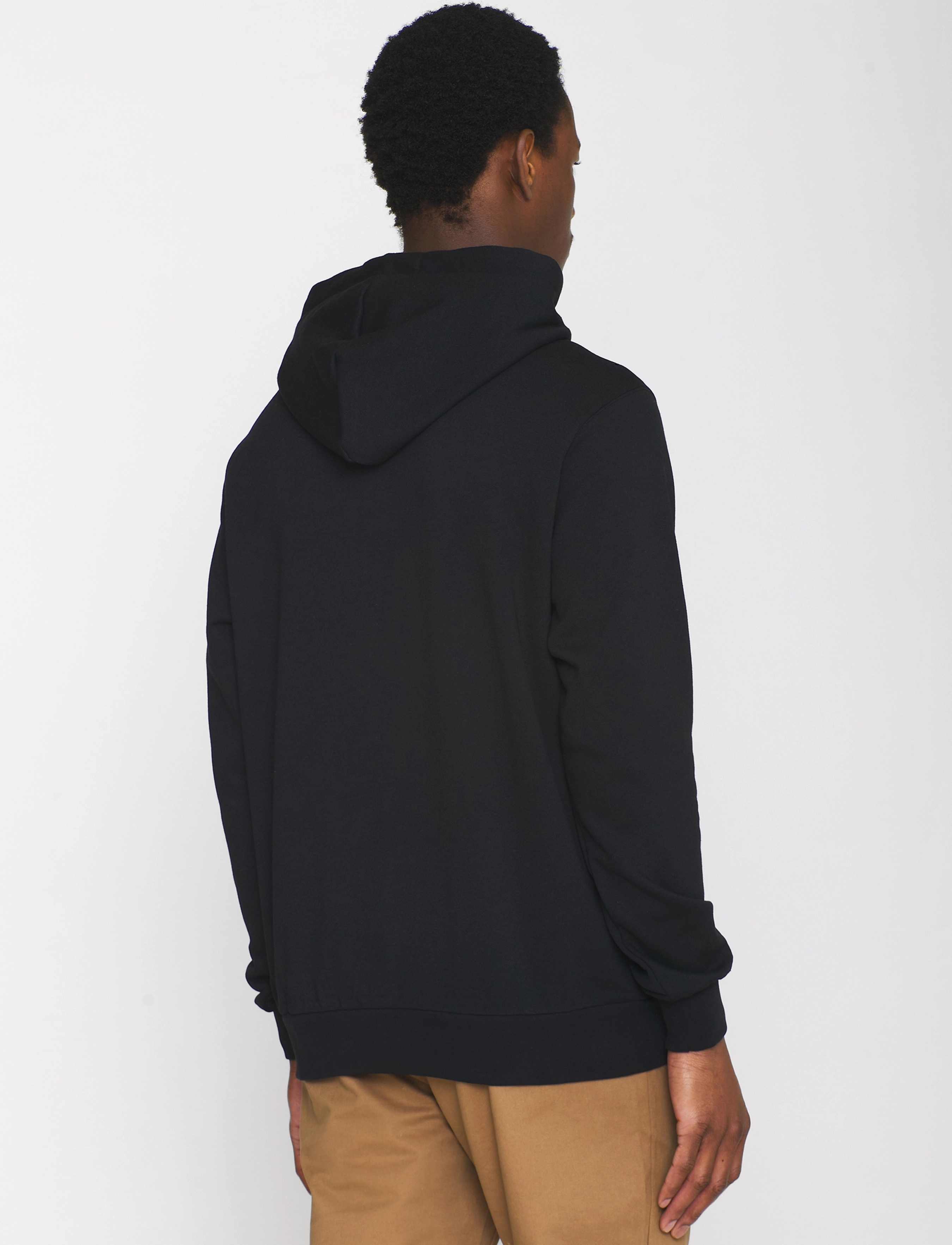 Knowledge Cotton Apparel - ARVID basic hood badge sweat - GOTS - hættetrøjer - black jet - 3