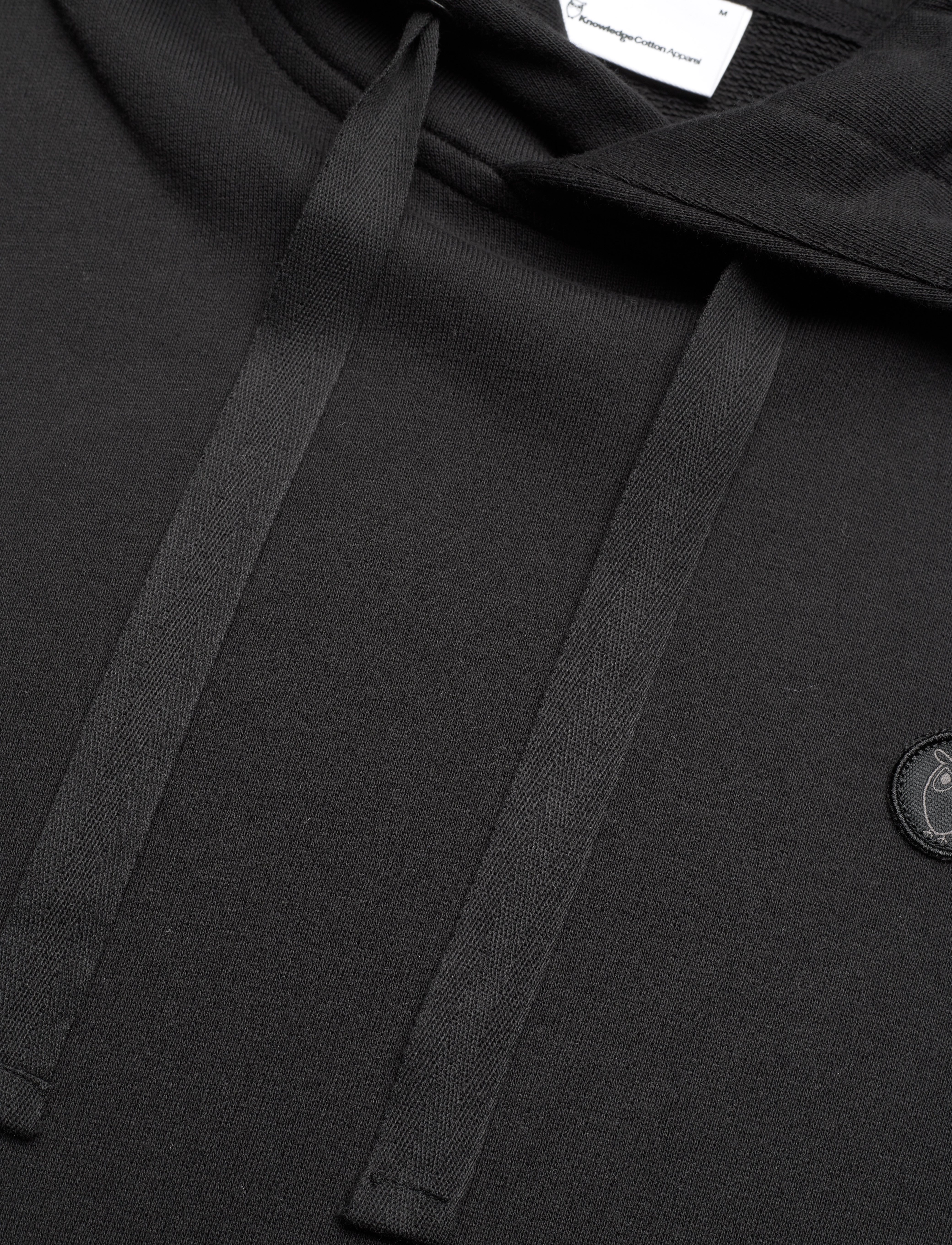 Knowledge Cotton Apparel - ARVID basic hood badge sweat - GOTS - hættetrøjer - black jet - 5