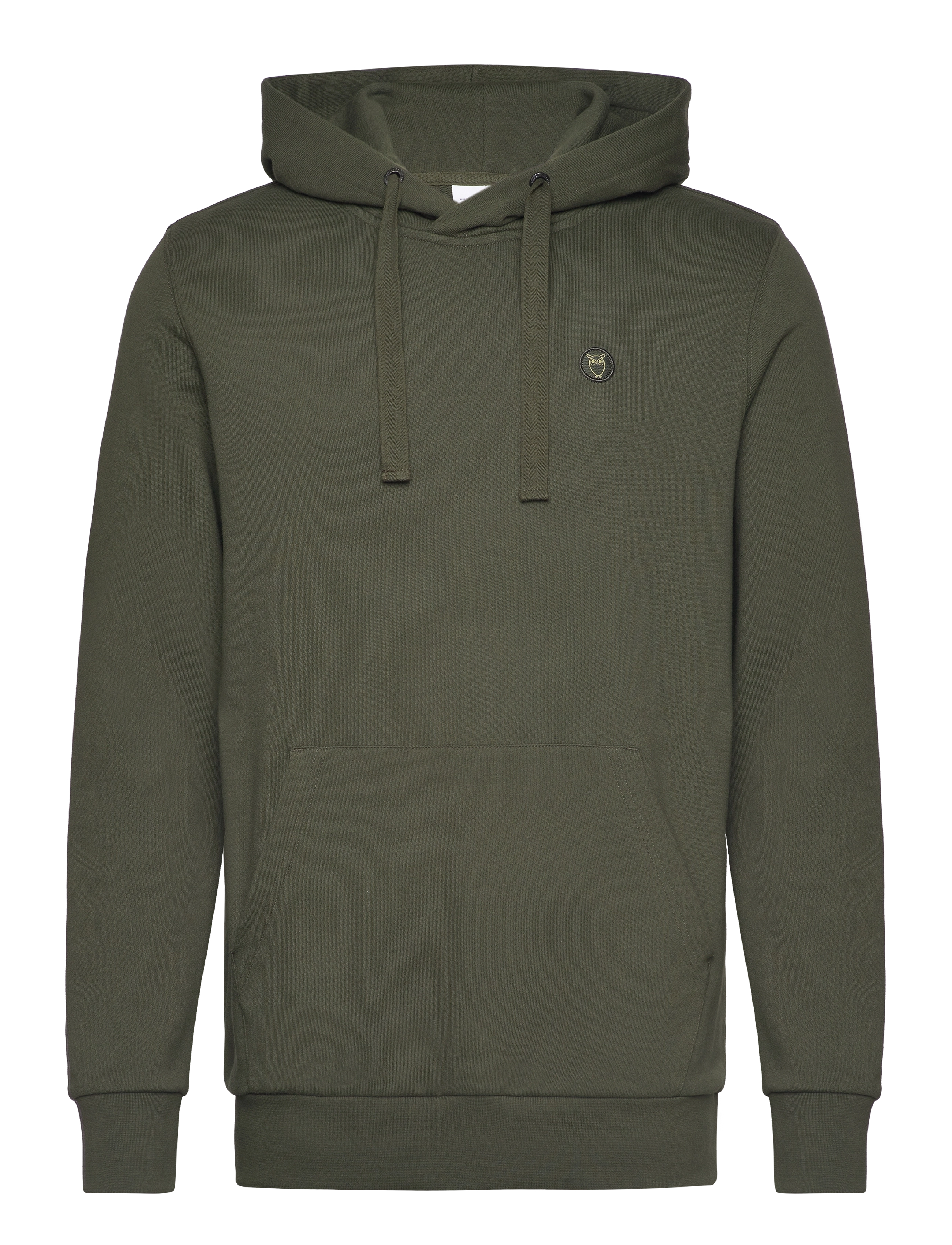 KNOWLEDGE Baumwolle APPAREL Arvid Basic Hood Badge Sweat - Gots Khaki - S - Herren