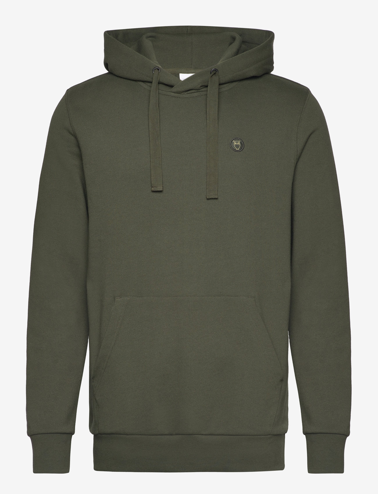 Knowledge Cotton Apparel - ARVID basic hood badge sweat - GOTS - hættetrøjer - forrest night - 1
