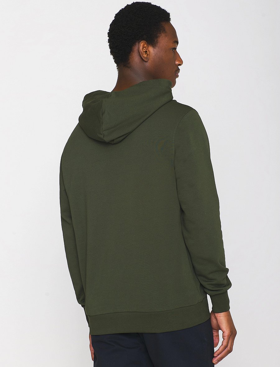 Knowledge Cotton Apparel - ARVID basic hood badge sweat - GOTS - sweats à capuche - forrest night - 3