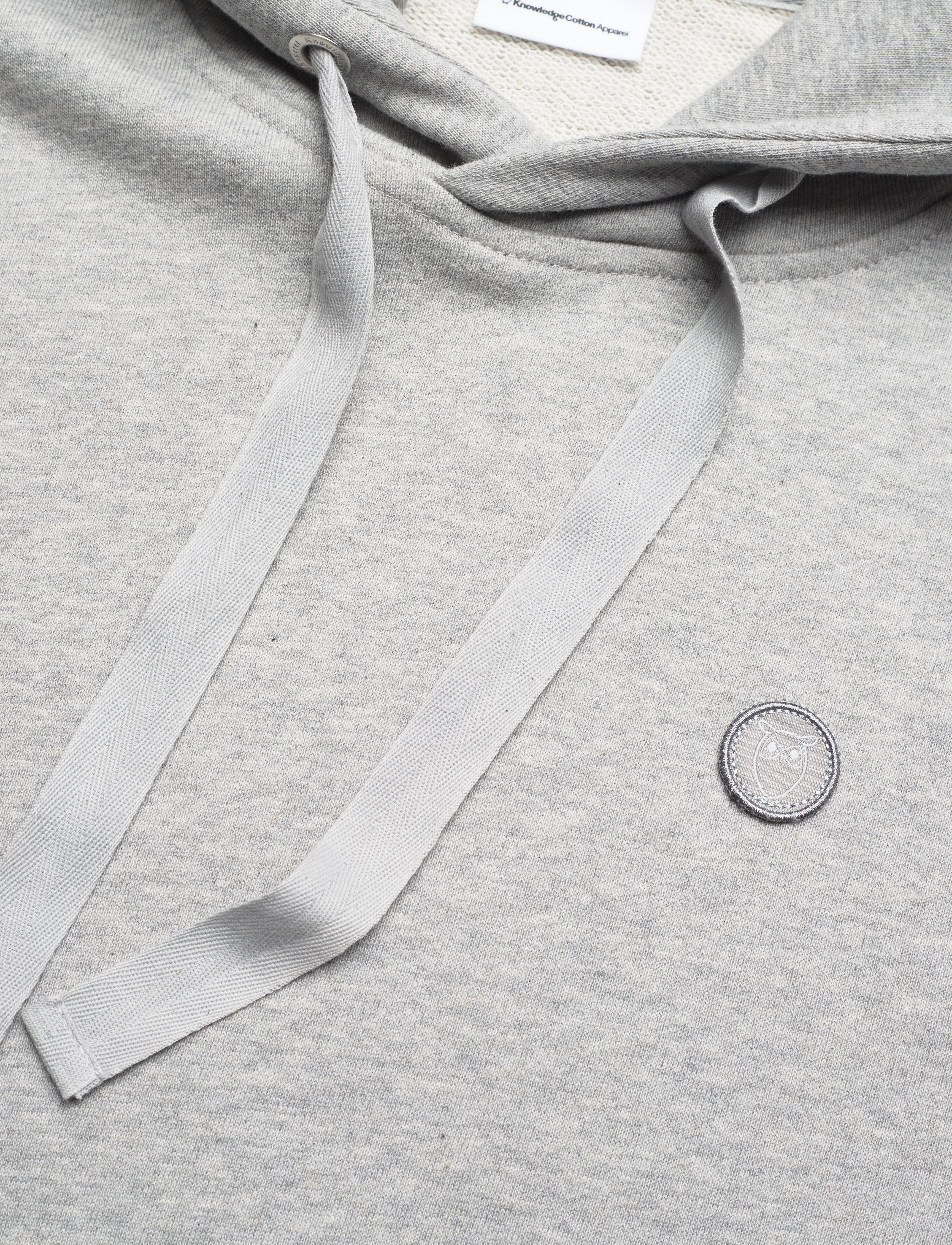 Knowledge Cotton Apparel - ARVID basic hood badge sweat - GOTS - kapuutsiga dressipluusid - grey melange - 5