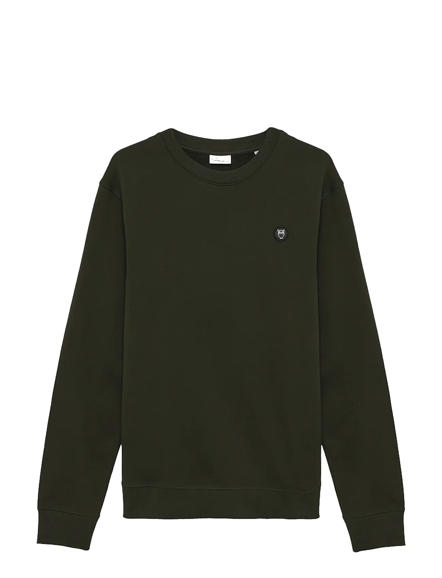 Knowledge Cotton Apparel - Badge core crew neck - sweatshirts - forrest night - 0