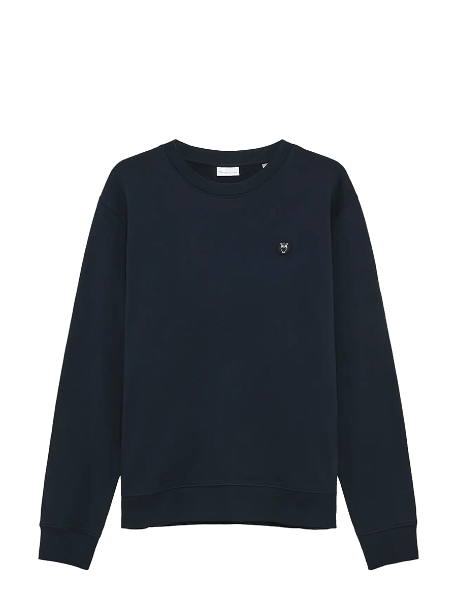 Knowledge Cotton Apparel - Badge core crew neck - total eclipse - 1