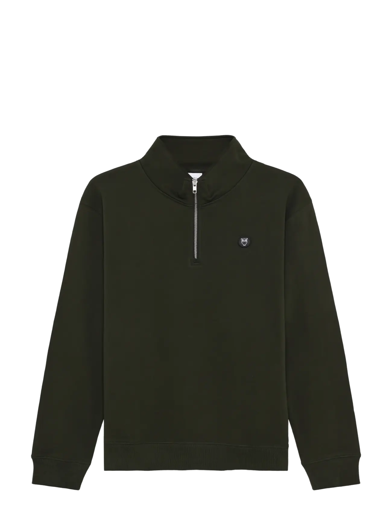 Knowledge Cotton Apparel Badge core halfzip - Kleidung - FORREST NIGHT / khaki/green