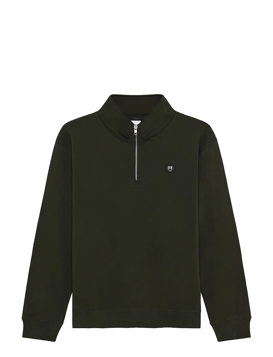 Knowledge Cotton Apparel - Badge core halfzip - forrest night - 0