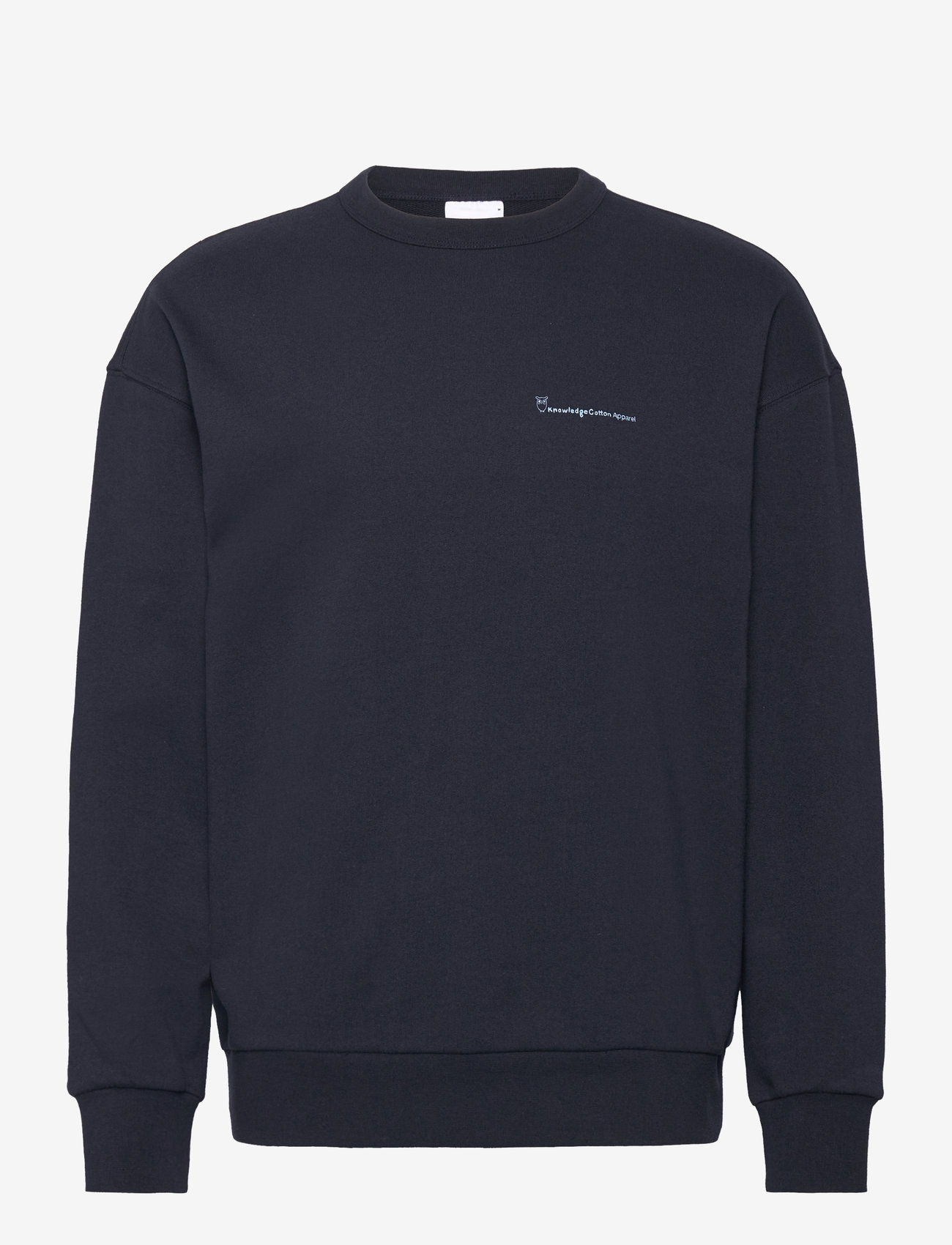 Knowledge Cotton Apparel - Loose fit sweat owl chill camp prin - peysur - night sky - 0