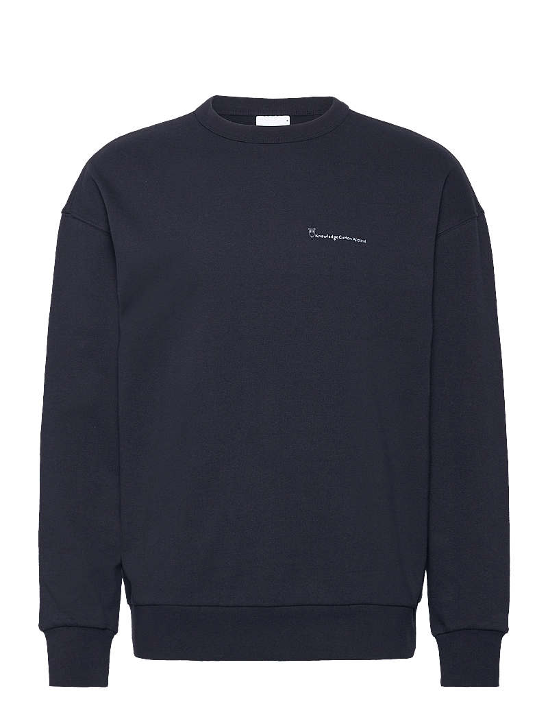 Knowledge Cotton Apparel - Loose fit sweat owl chill camp prin - sweatshirts - night sky - 0